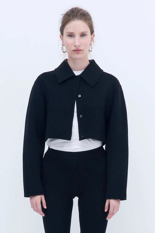 Double Wool Cropped Jacket