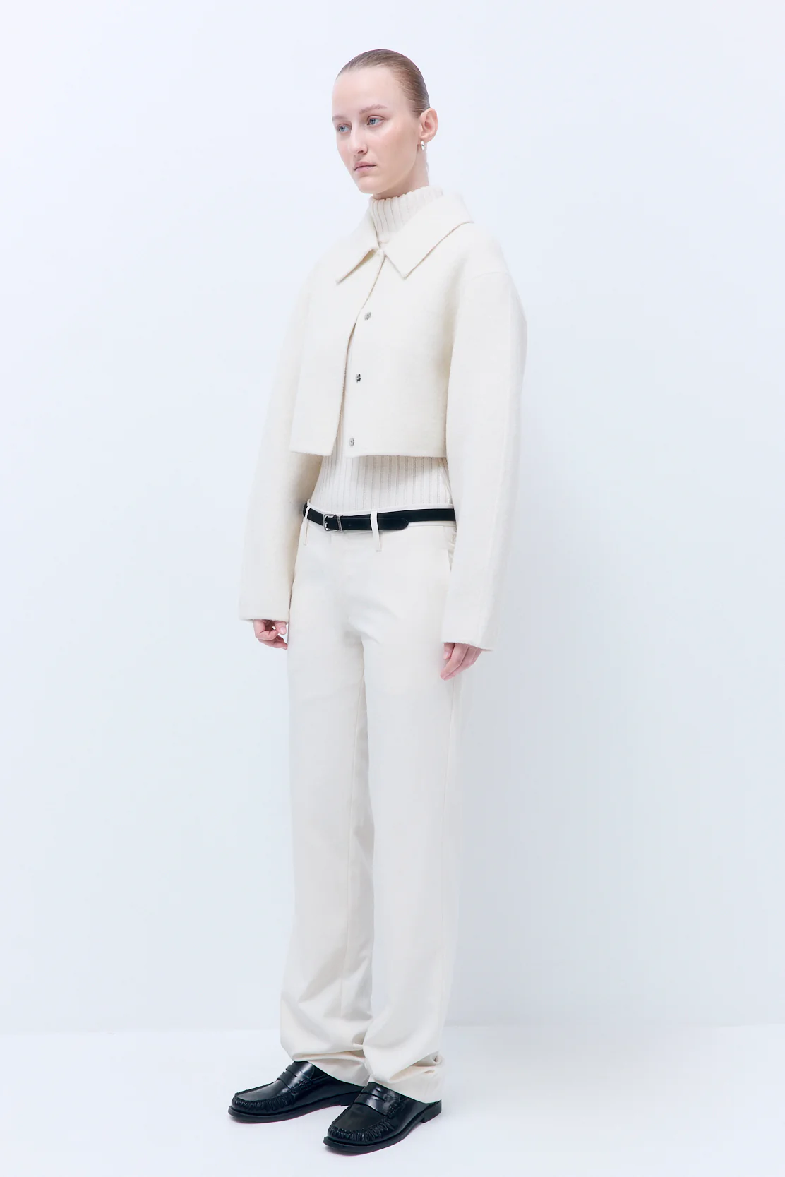 Double Wool Cropped Jacket - Image 4