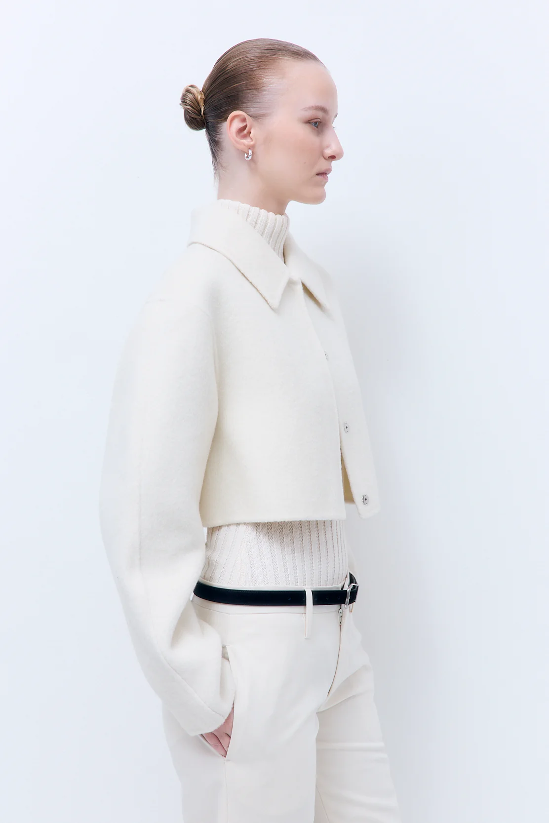 Double Wool Cropped Jacket - Image 6
