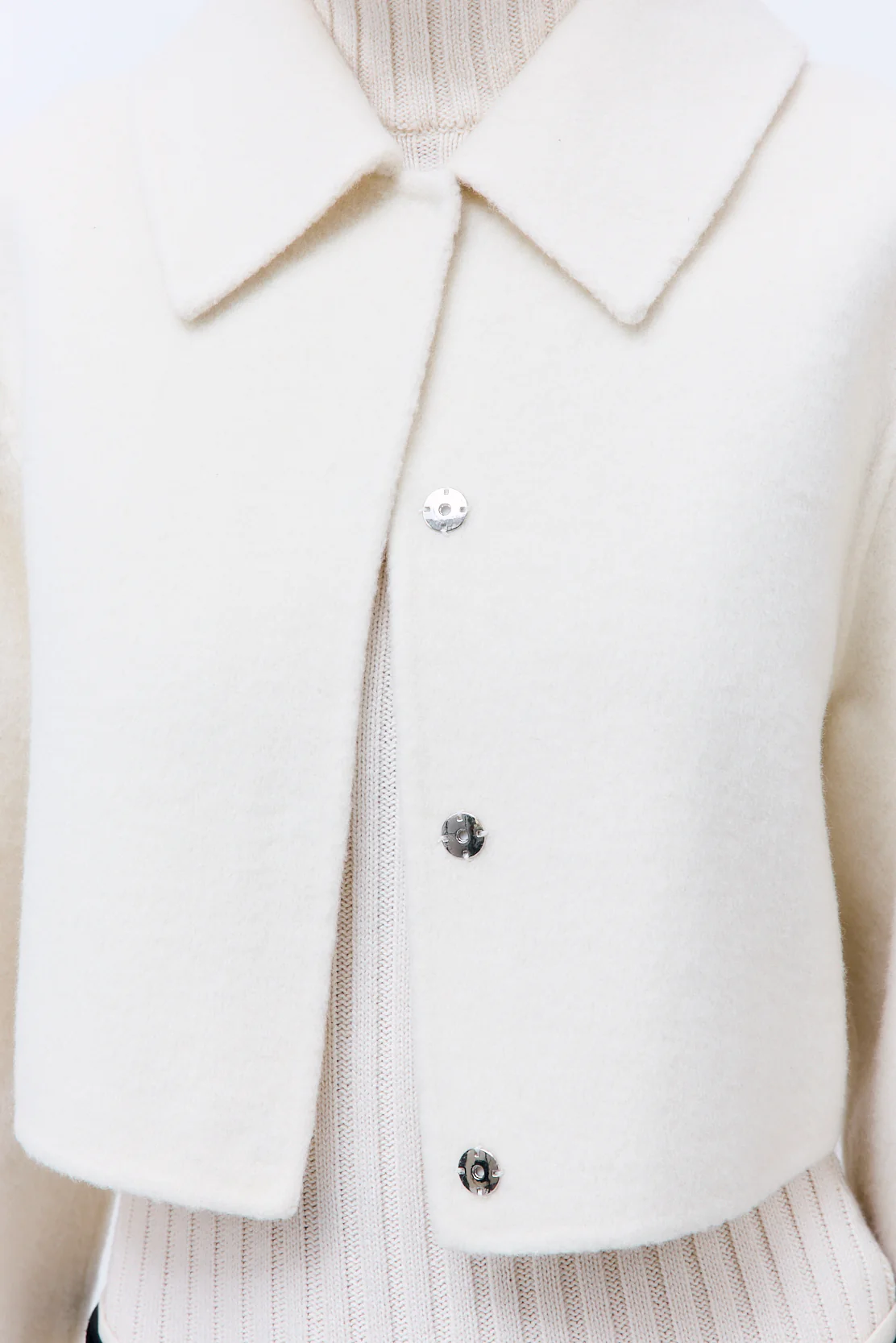 Double Wool Cropped Jacket - Image 7