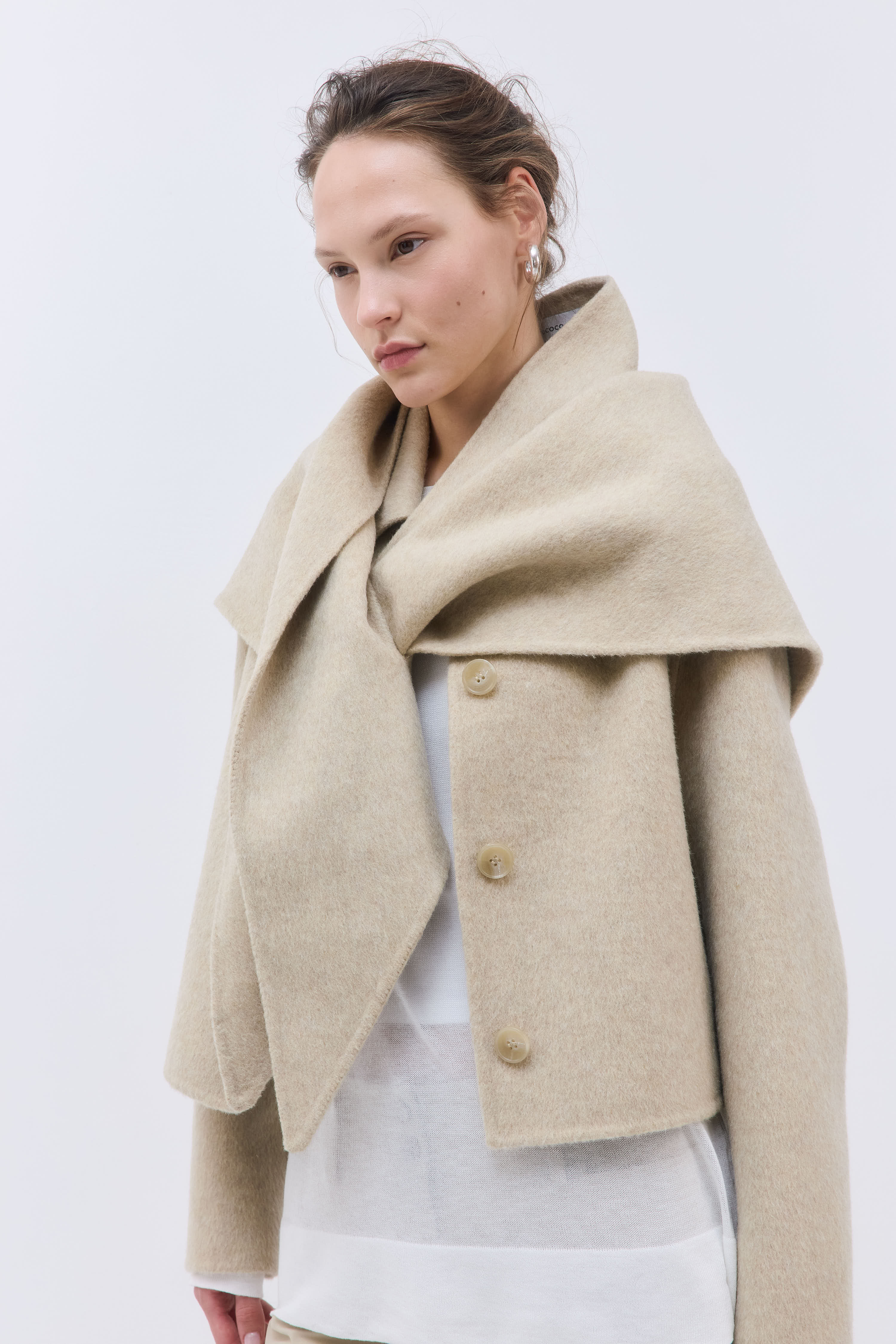 Double Wool Triangle Scarf - Image 4