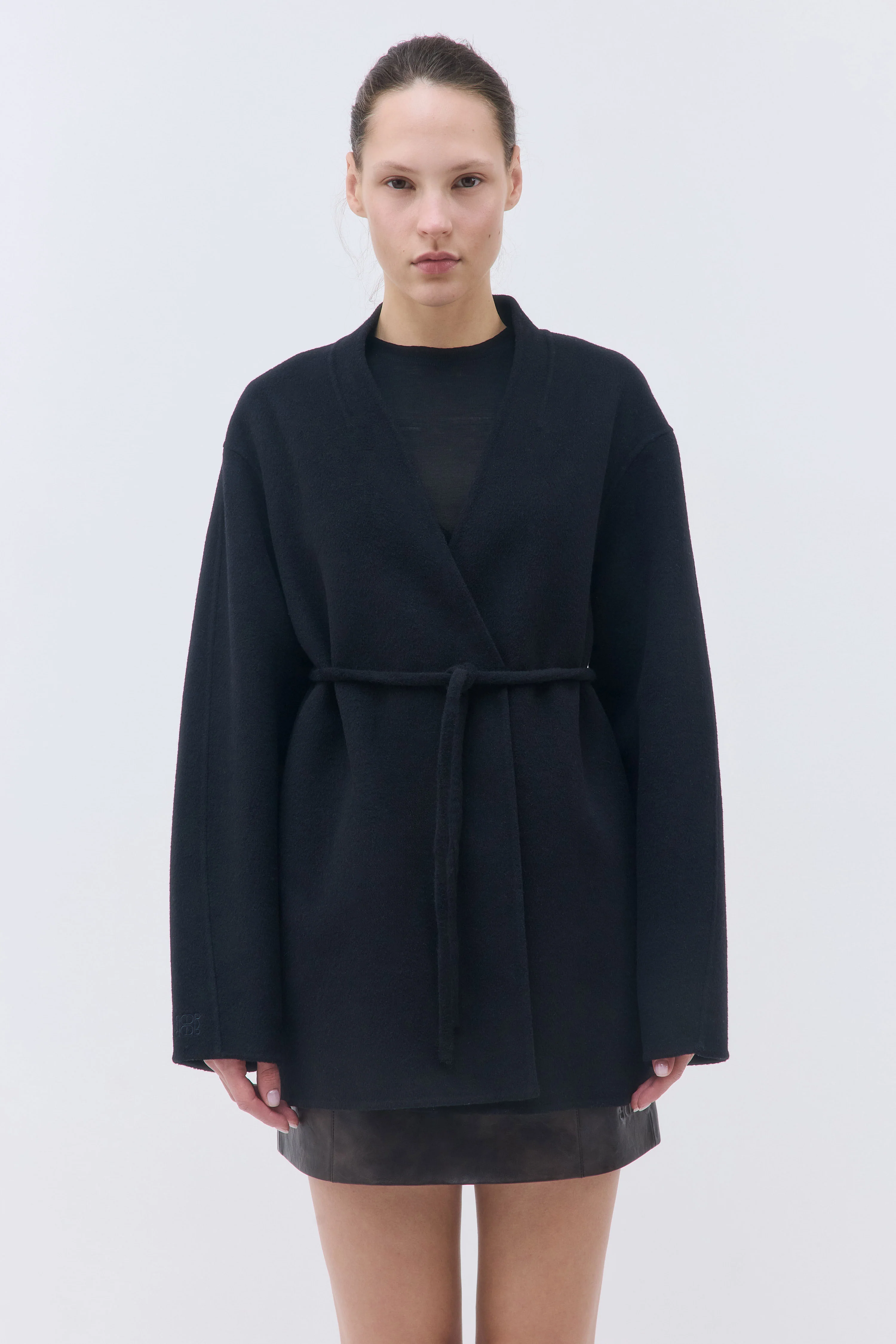 Double Wool Wrap Coat