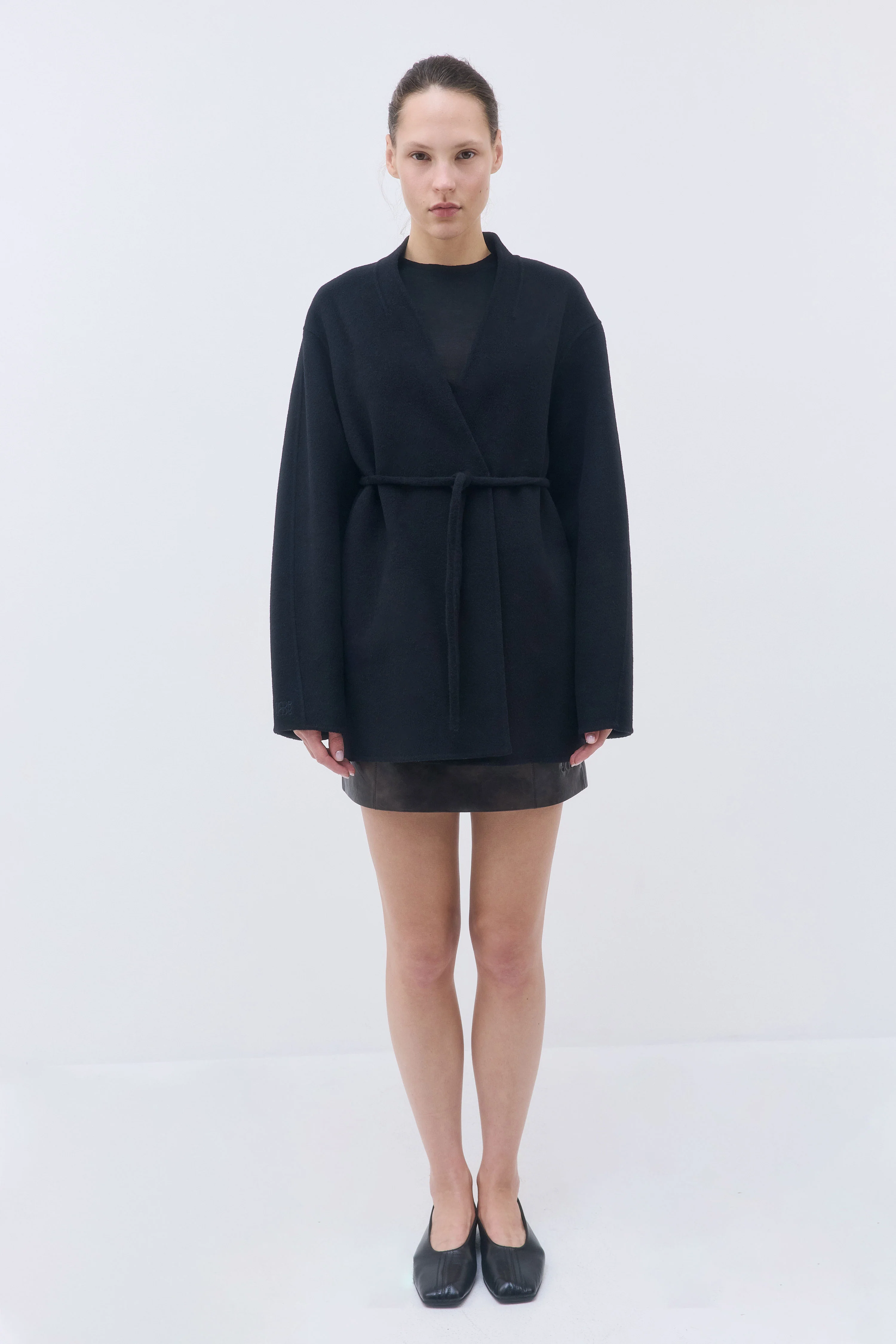 Double Wool Wrap Coat - Image 2