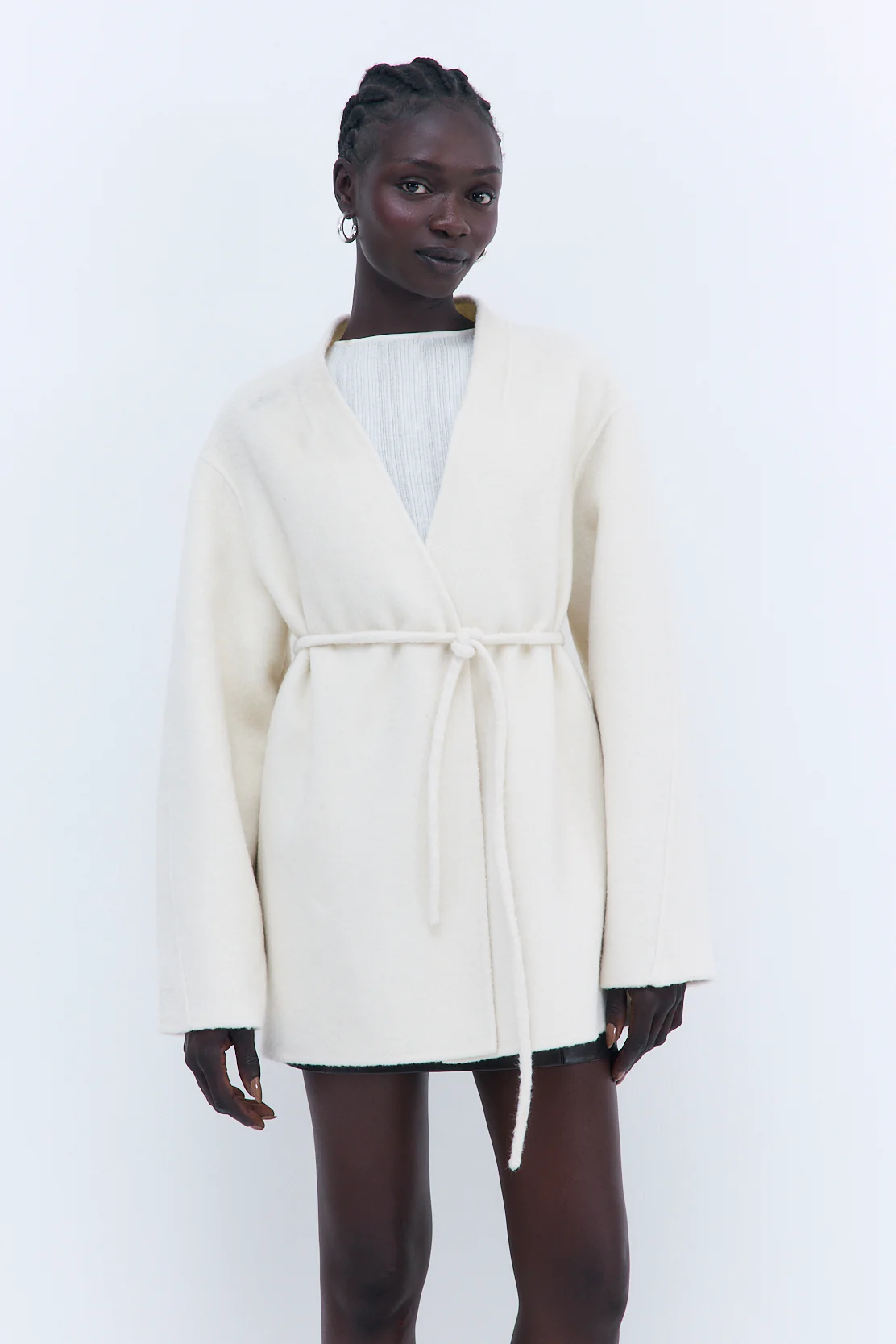 Double Wool Wrap Coat