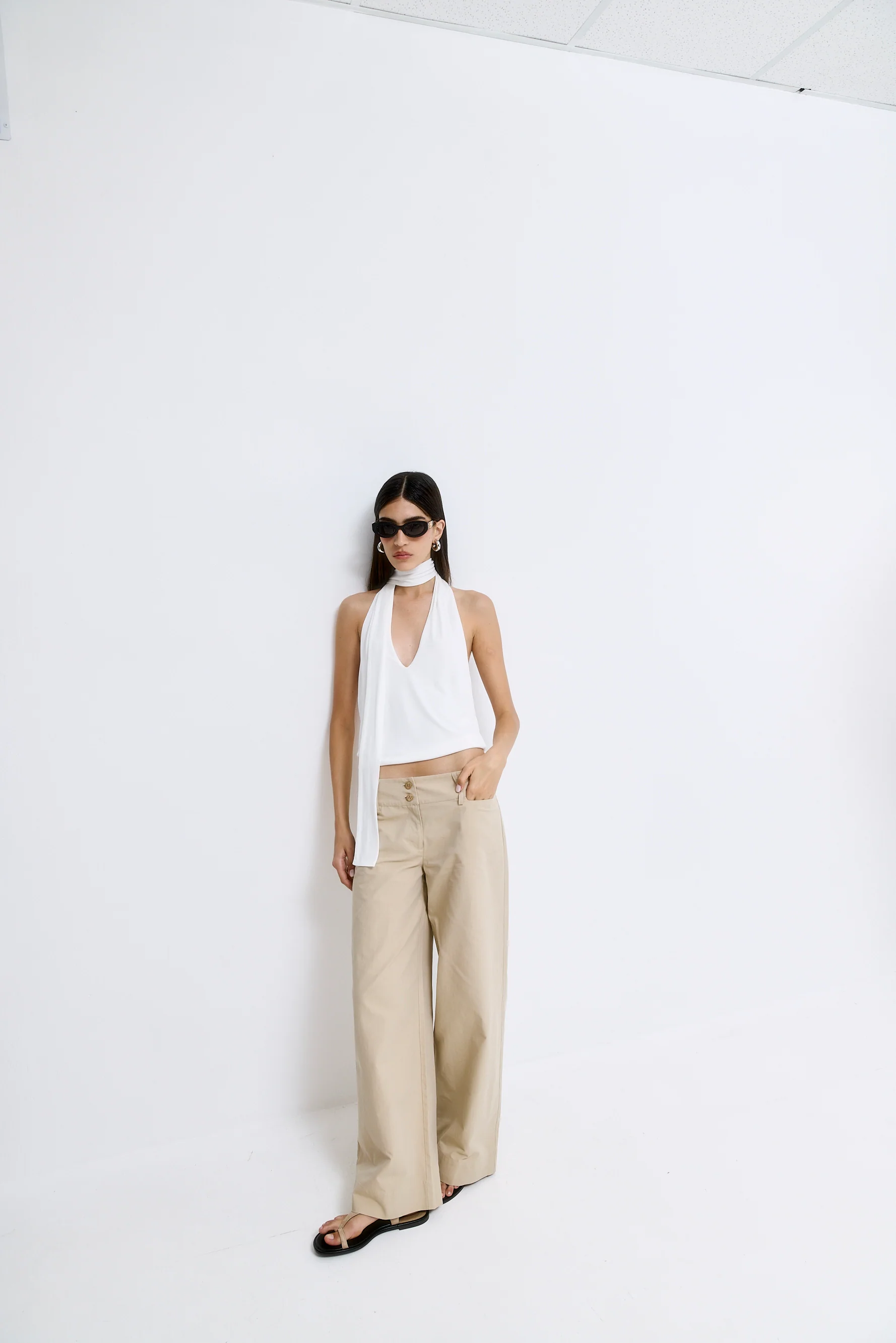 Draped Jersey Deep V Top - Image 3