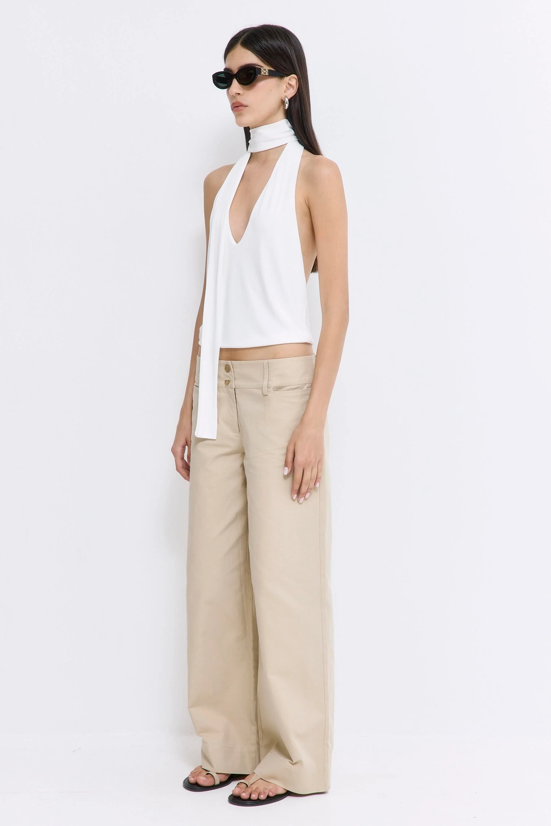 Draped Jersey Deep V Top - Image 4