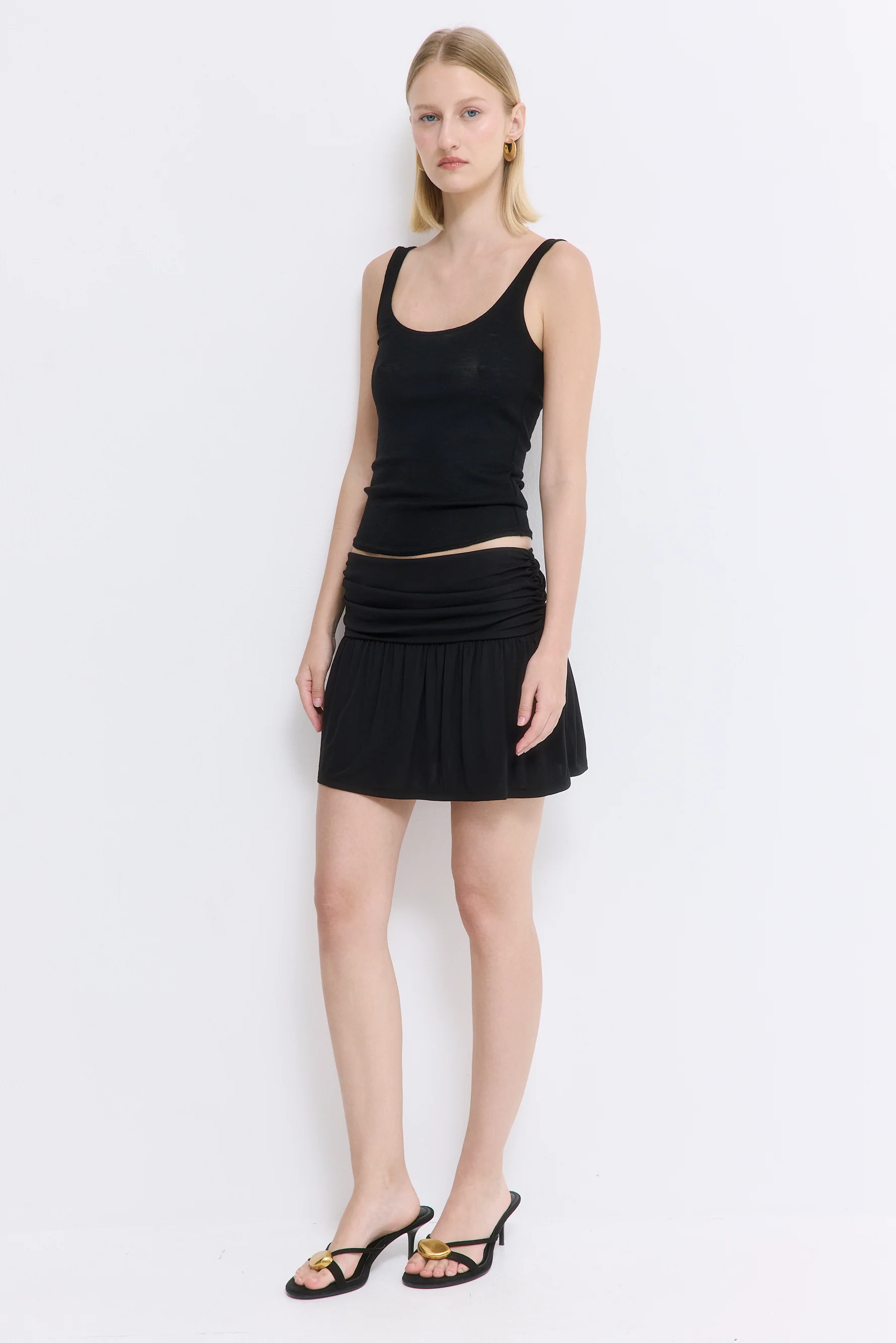 Draped Jersey Mini Skirt - Image 3