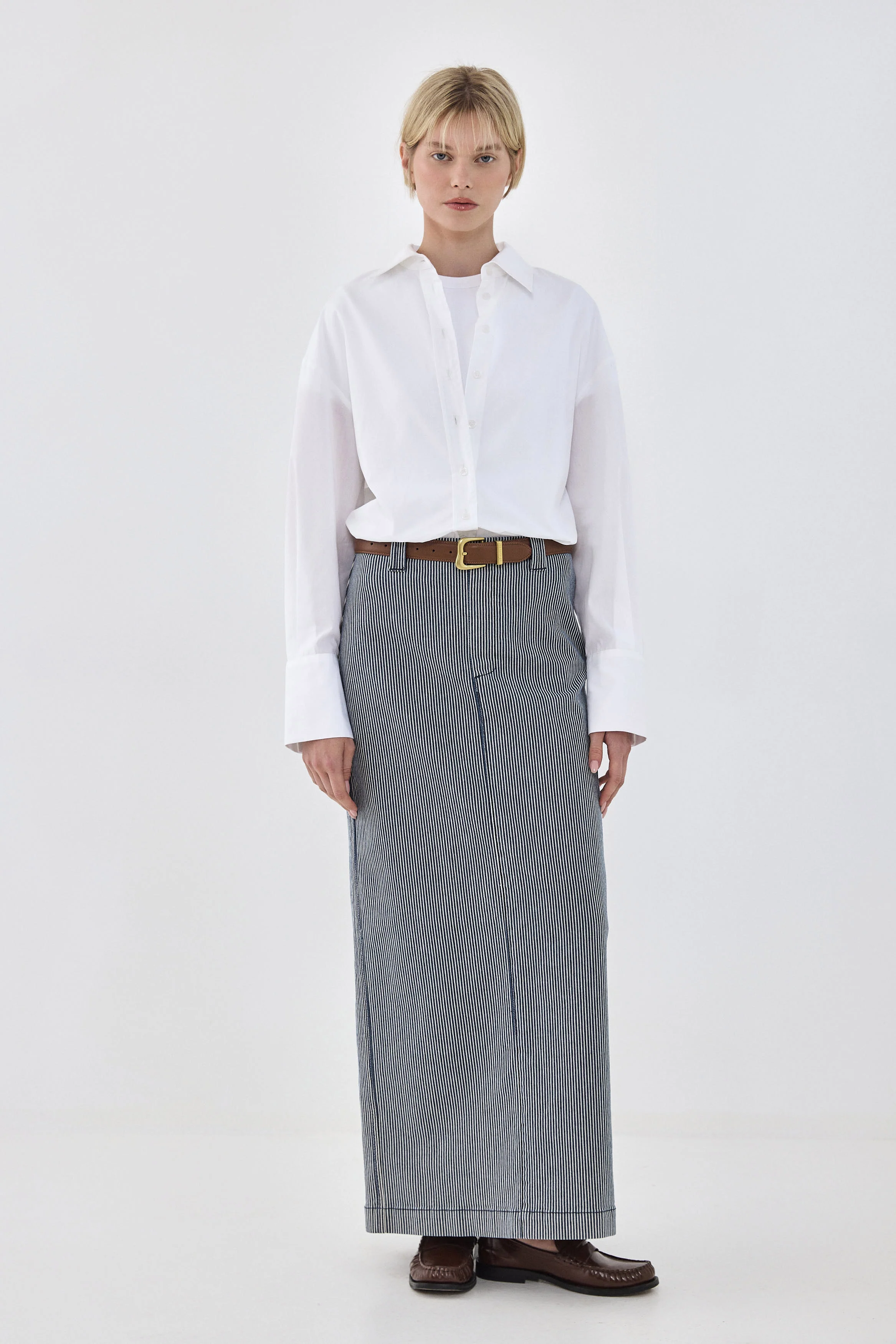 Drill Cotton Maxi Skirt