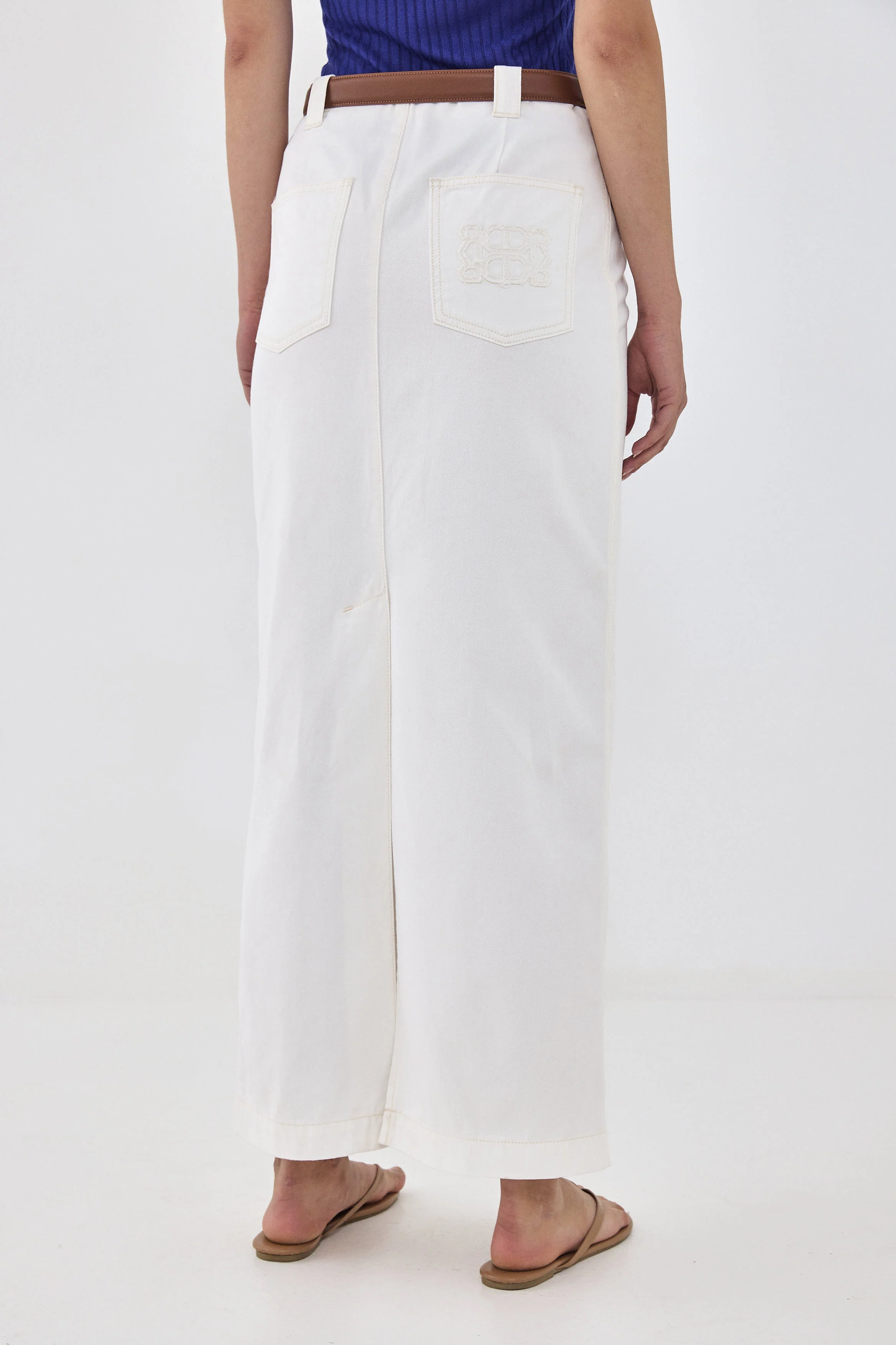 Drill Cotton Maxi Skirt - Image 5
