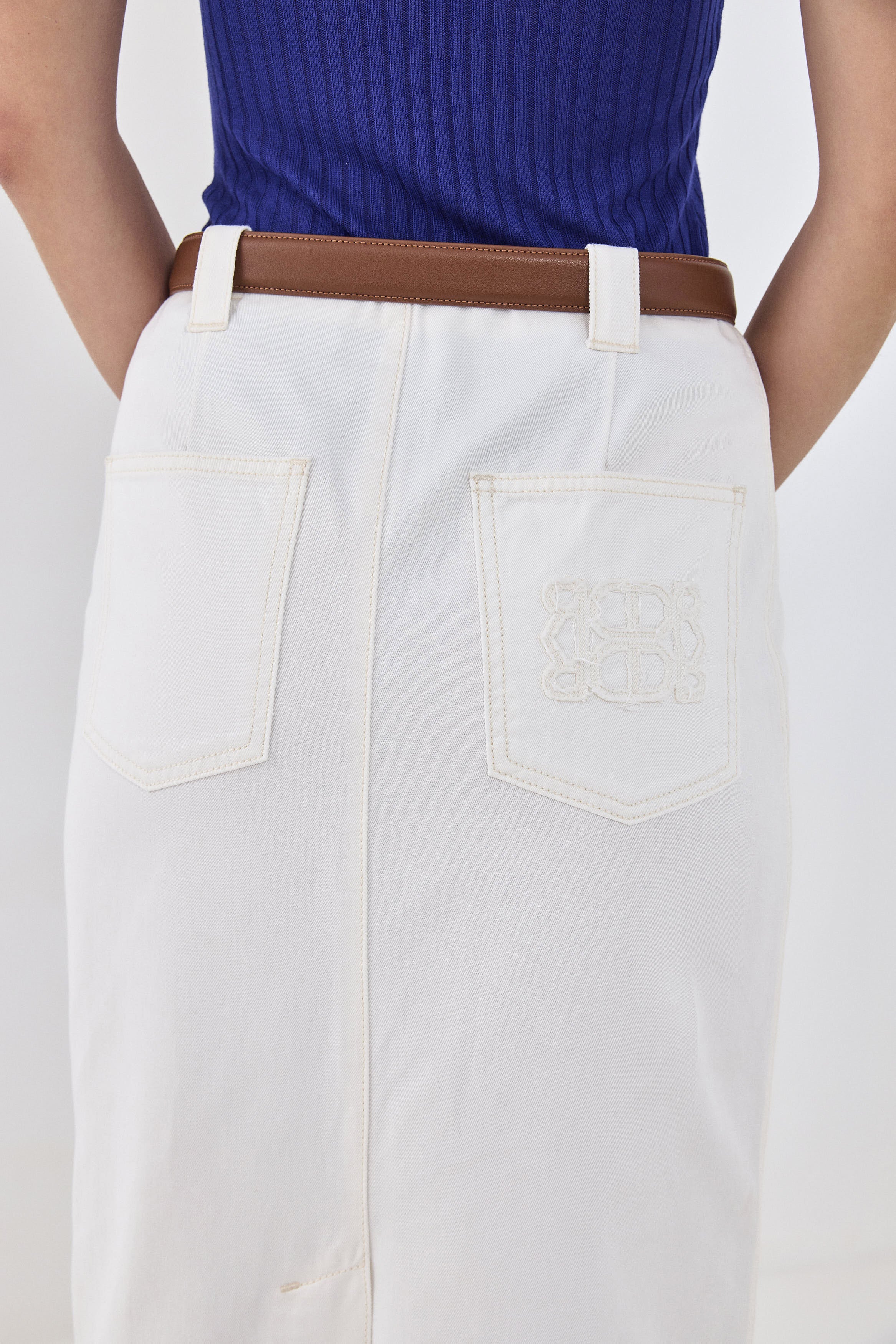 Drill Cotton Maxi Skirt - Image 6