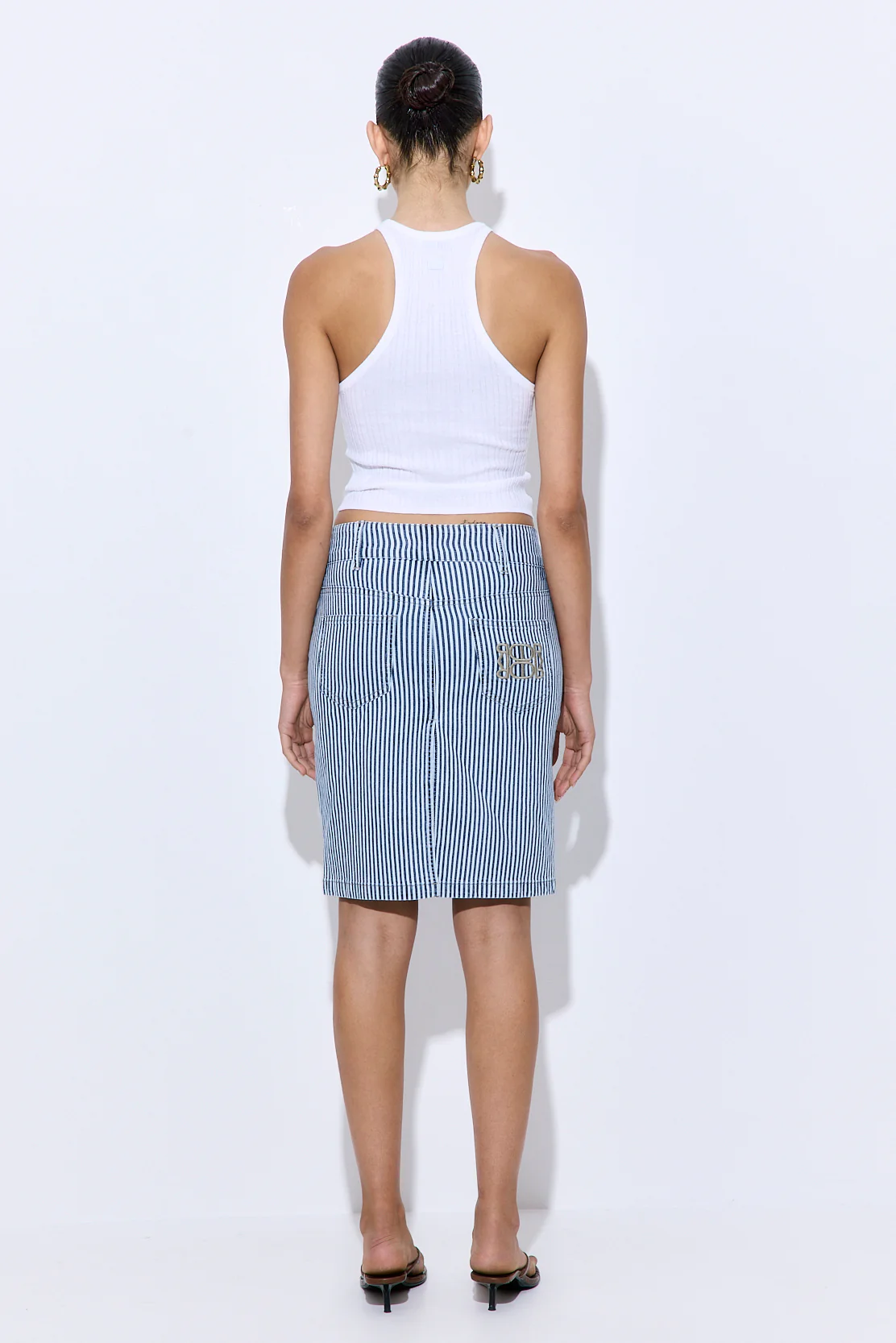 Drill Cotton Midi Skirt - Image 5