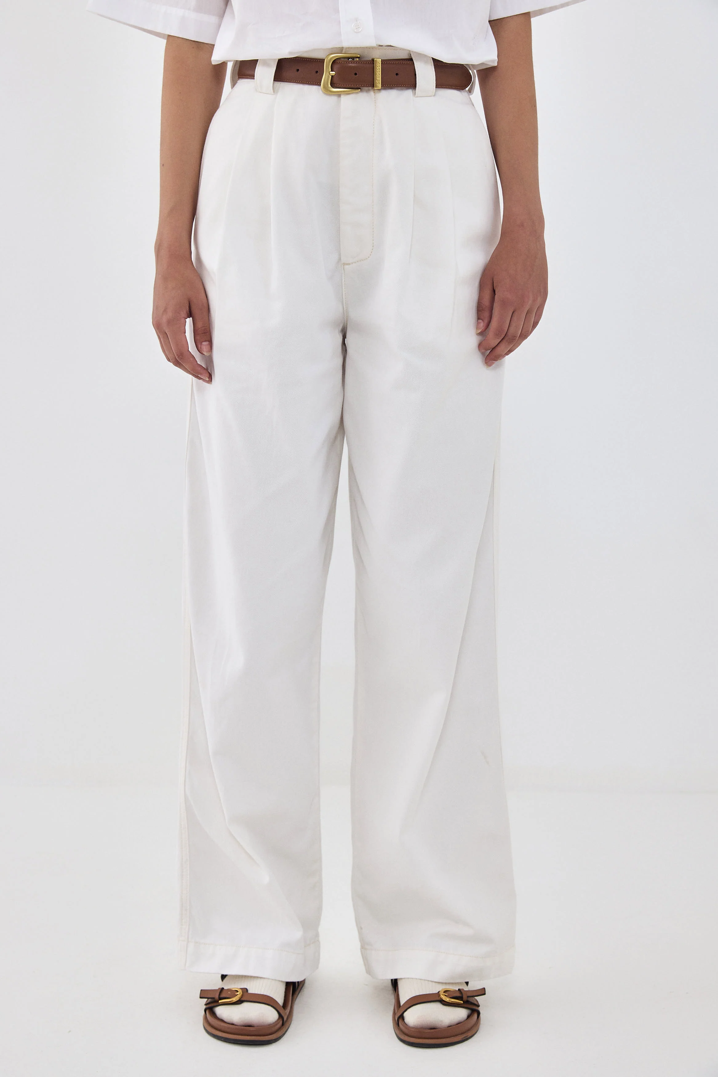 Drill Cotton Wide Leg Pants - Image 2