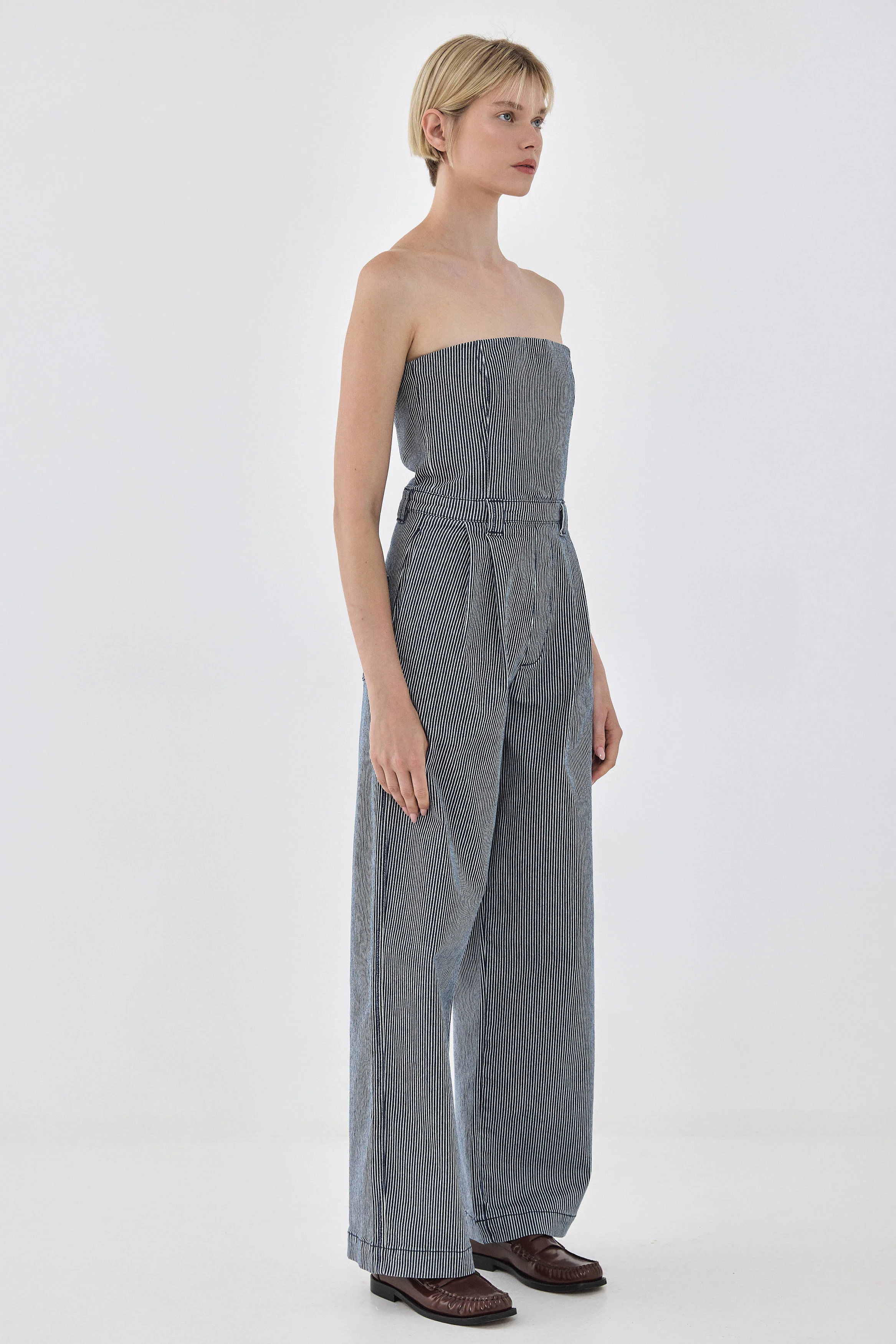 Drill Cotton Strapless Jumpsuit - Image 4
