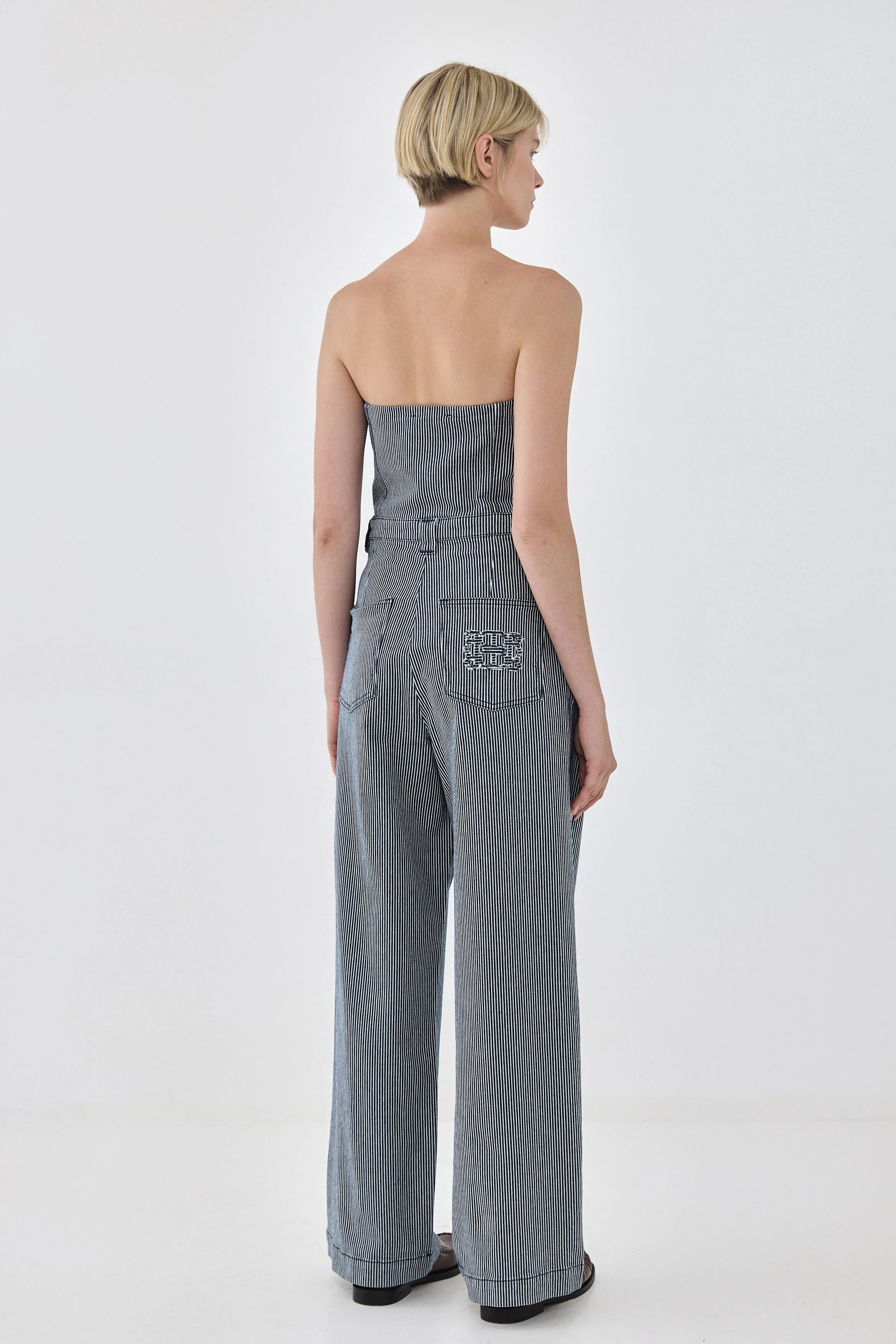 Drill Cotton Strapless Jumpsuit - Image 5