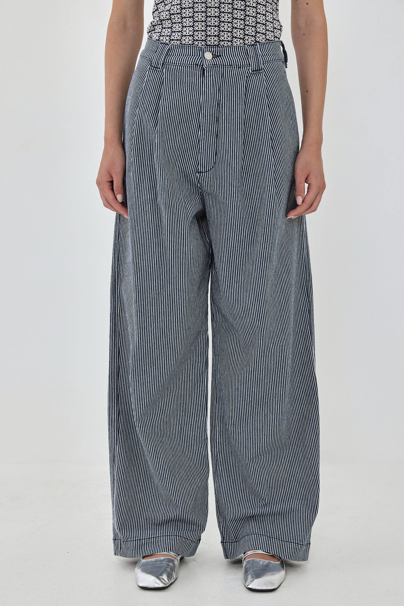 Drill Cotton Wide Leg Pants - Image 2