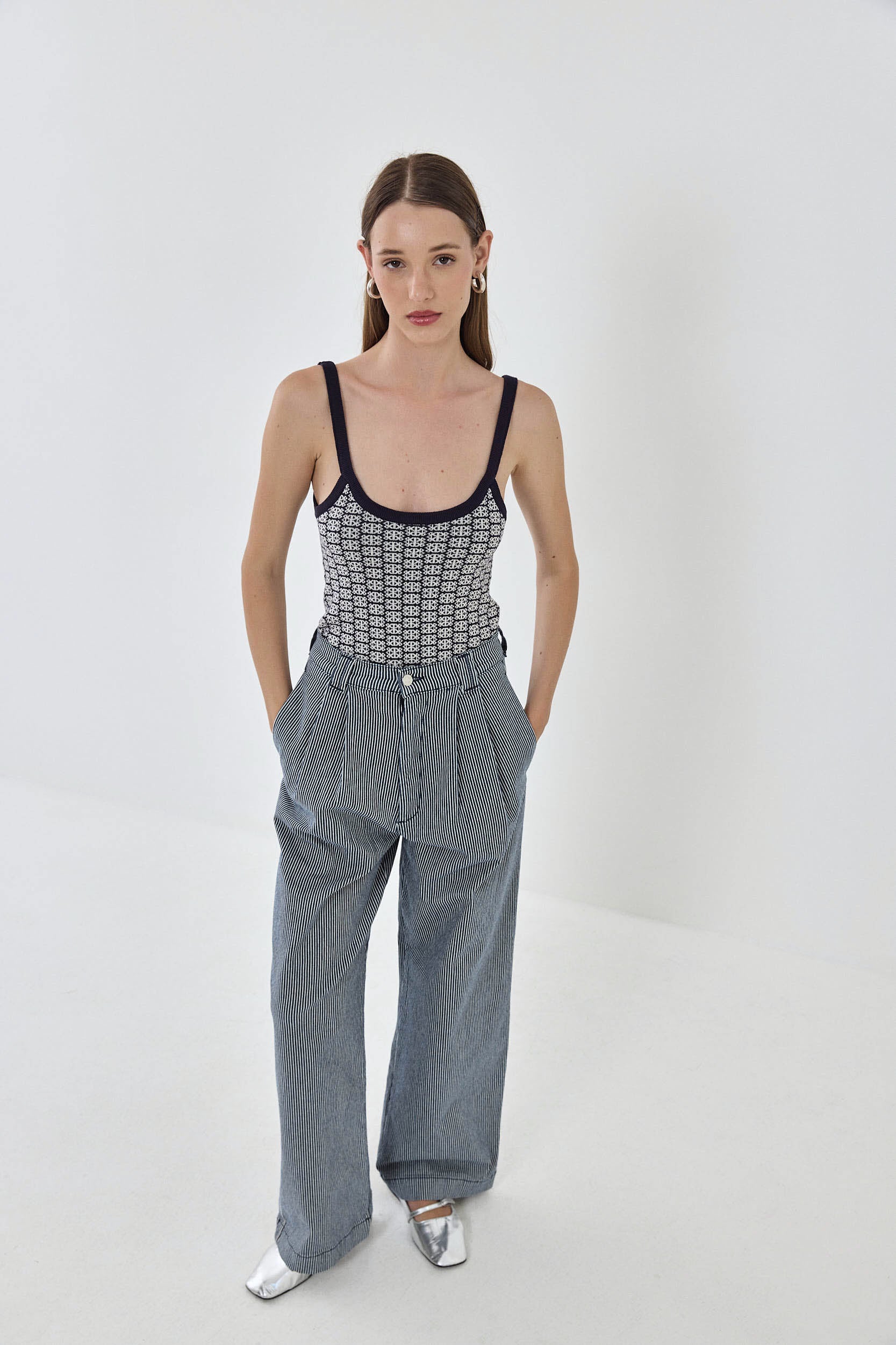 Drill Cotton Wide Leg Pants - Image 3