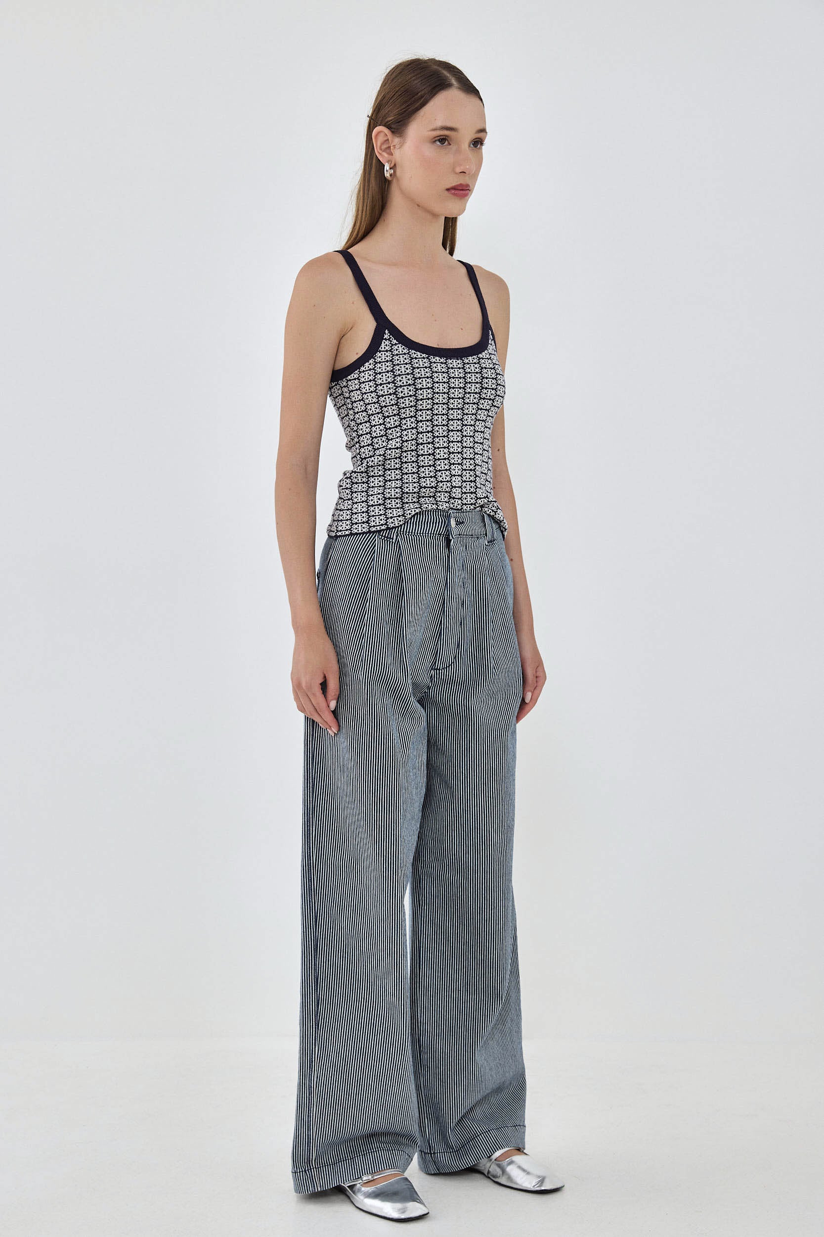 Drill Cotton Wide Leg Pants - Image 4