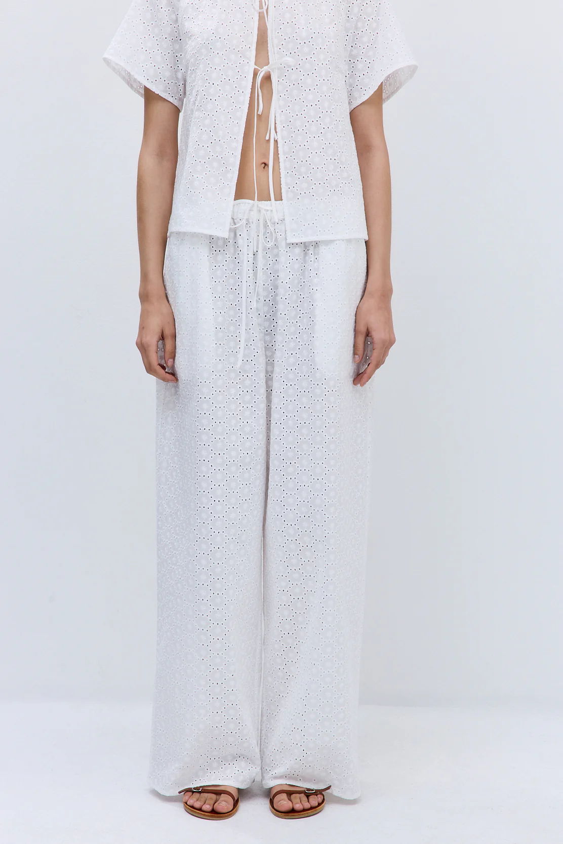 Embroidered Wide Leg Pants - Image 2