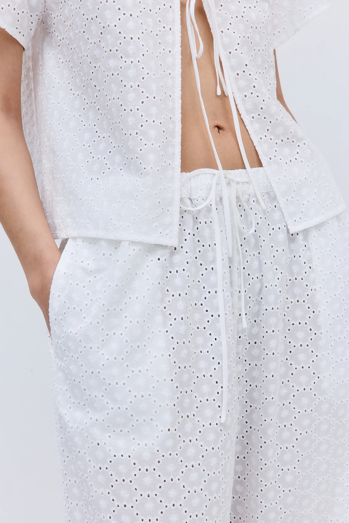 Embroidered Wide Leg Pants - Image 6