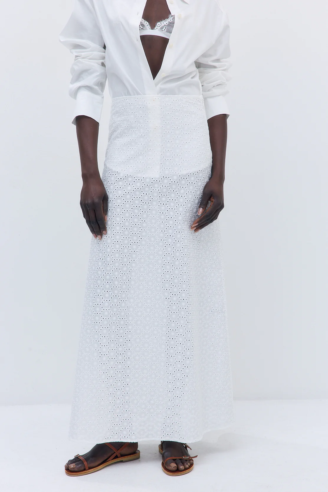 Embroidered High Rise Maxi Skirt - Image 2