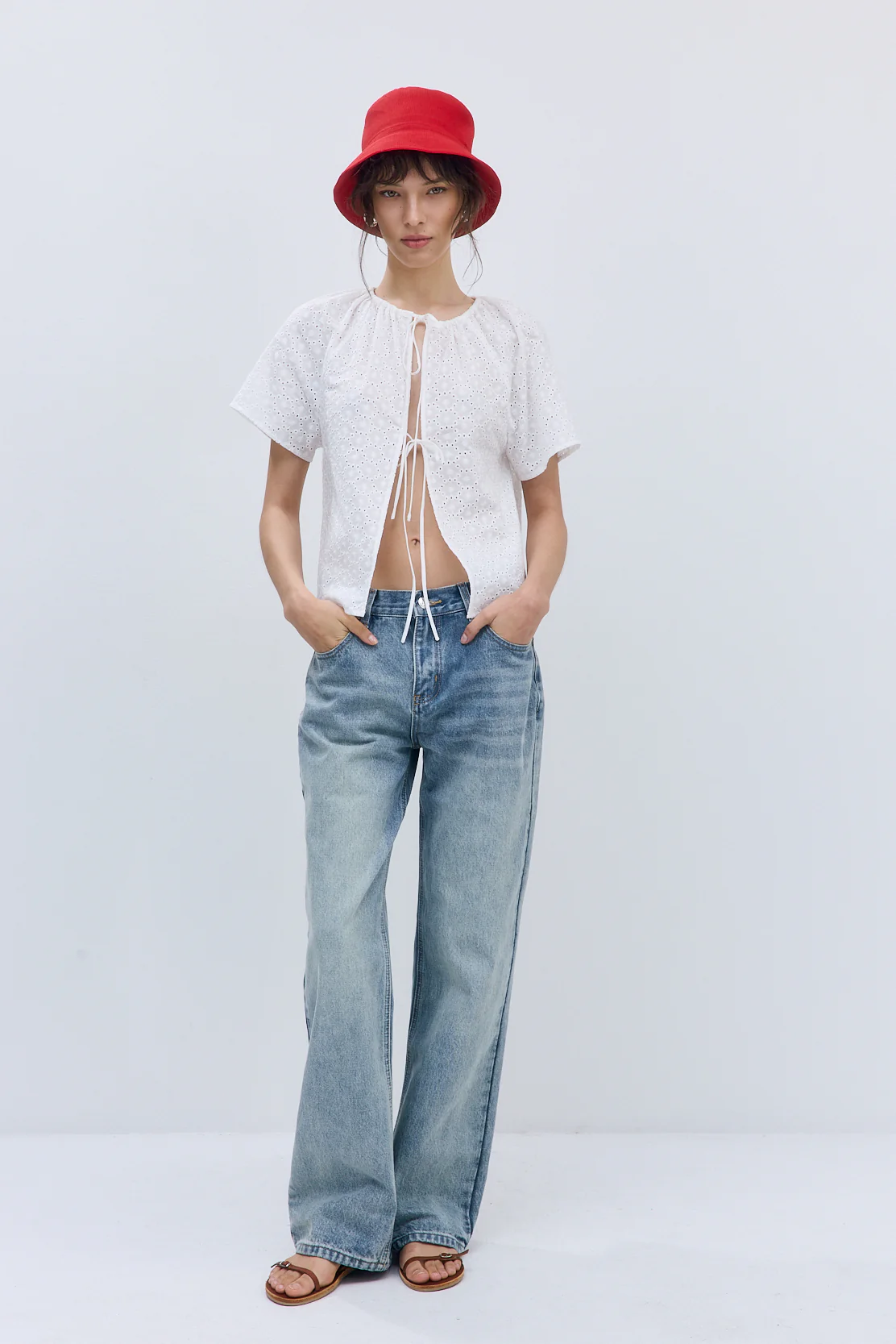 Embroidered Tie Top - Image 2