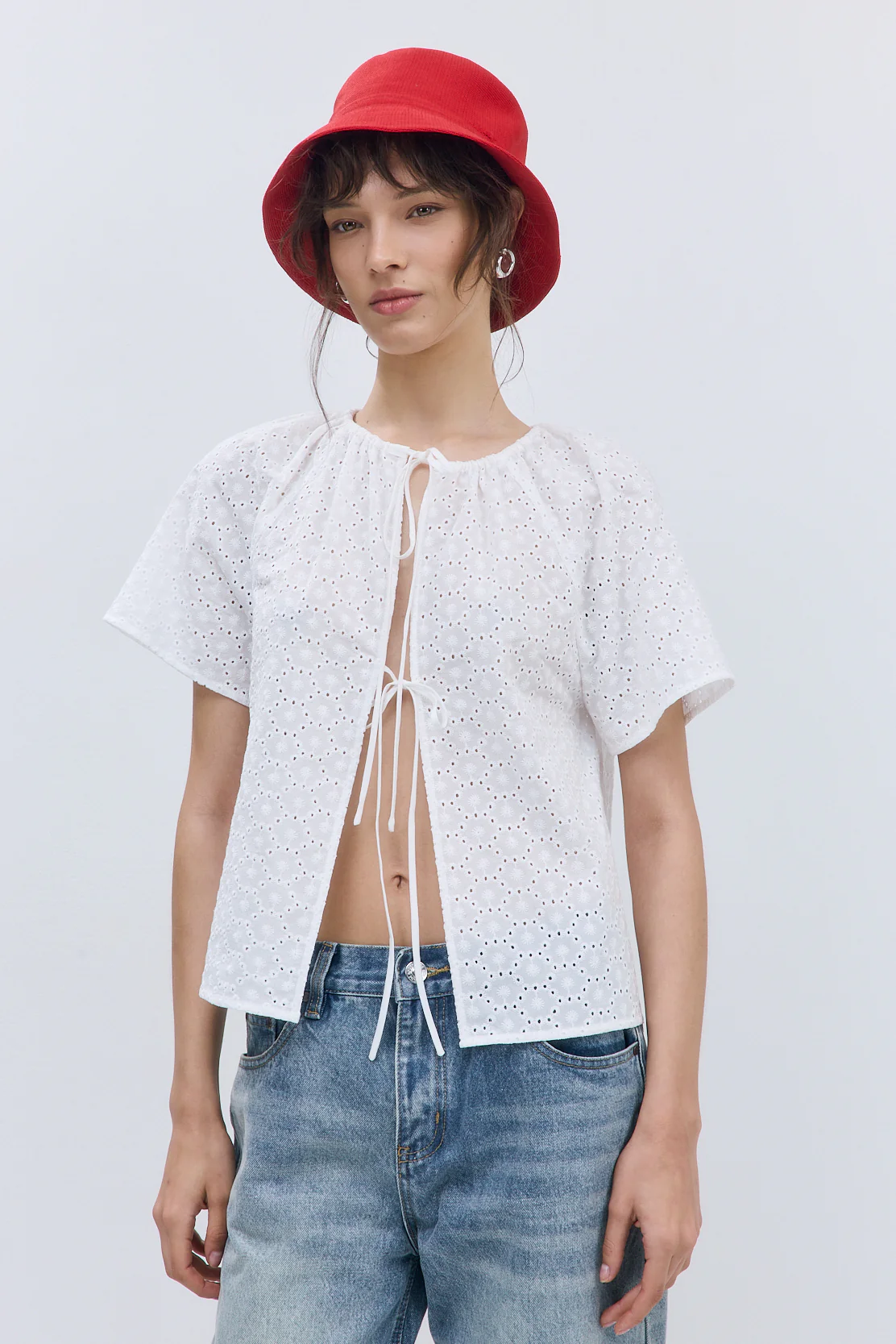 Embroidered Tie Top - Image 3