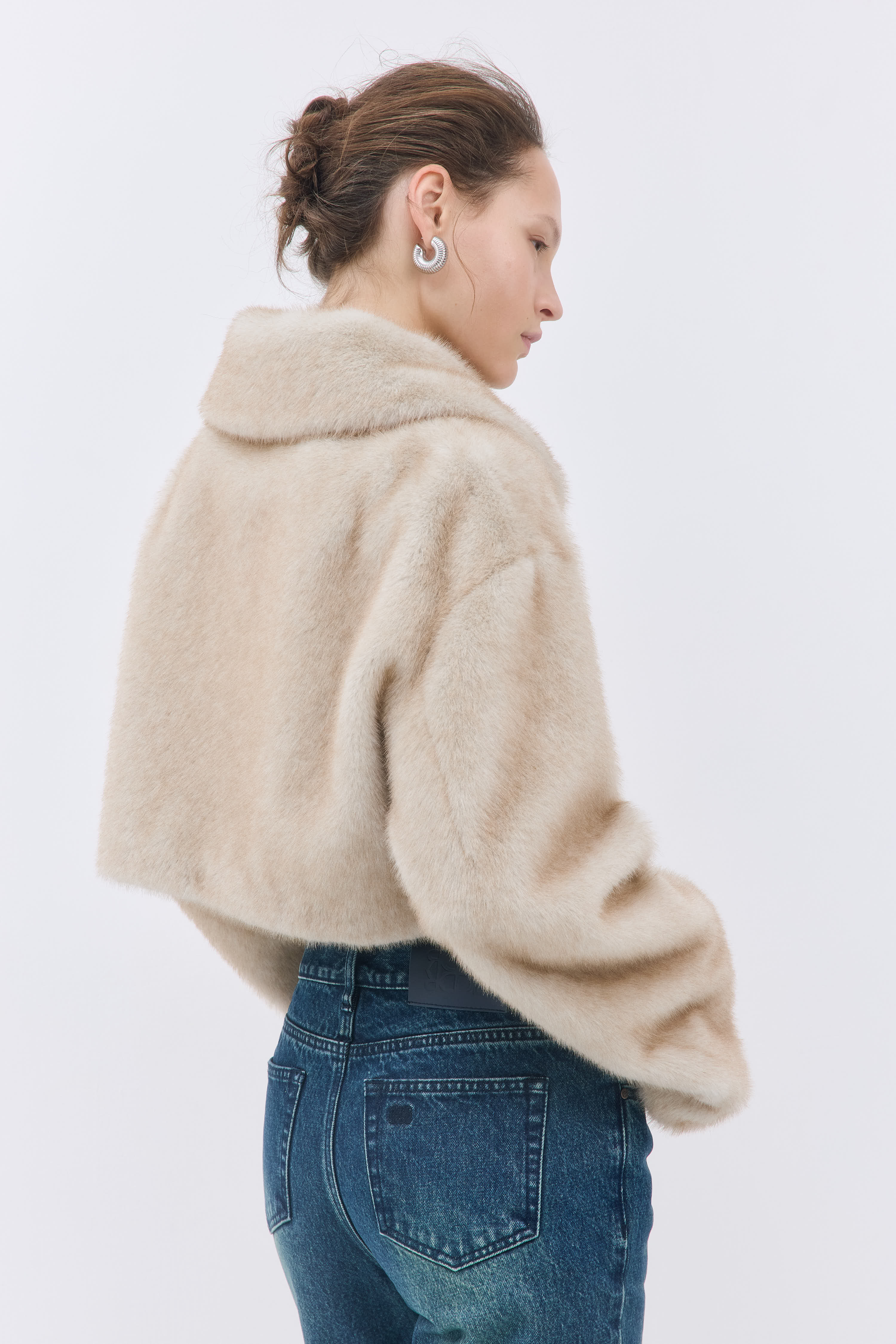 Faux Fur Cropped Coat - Image 6