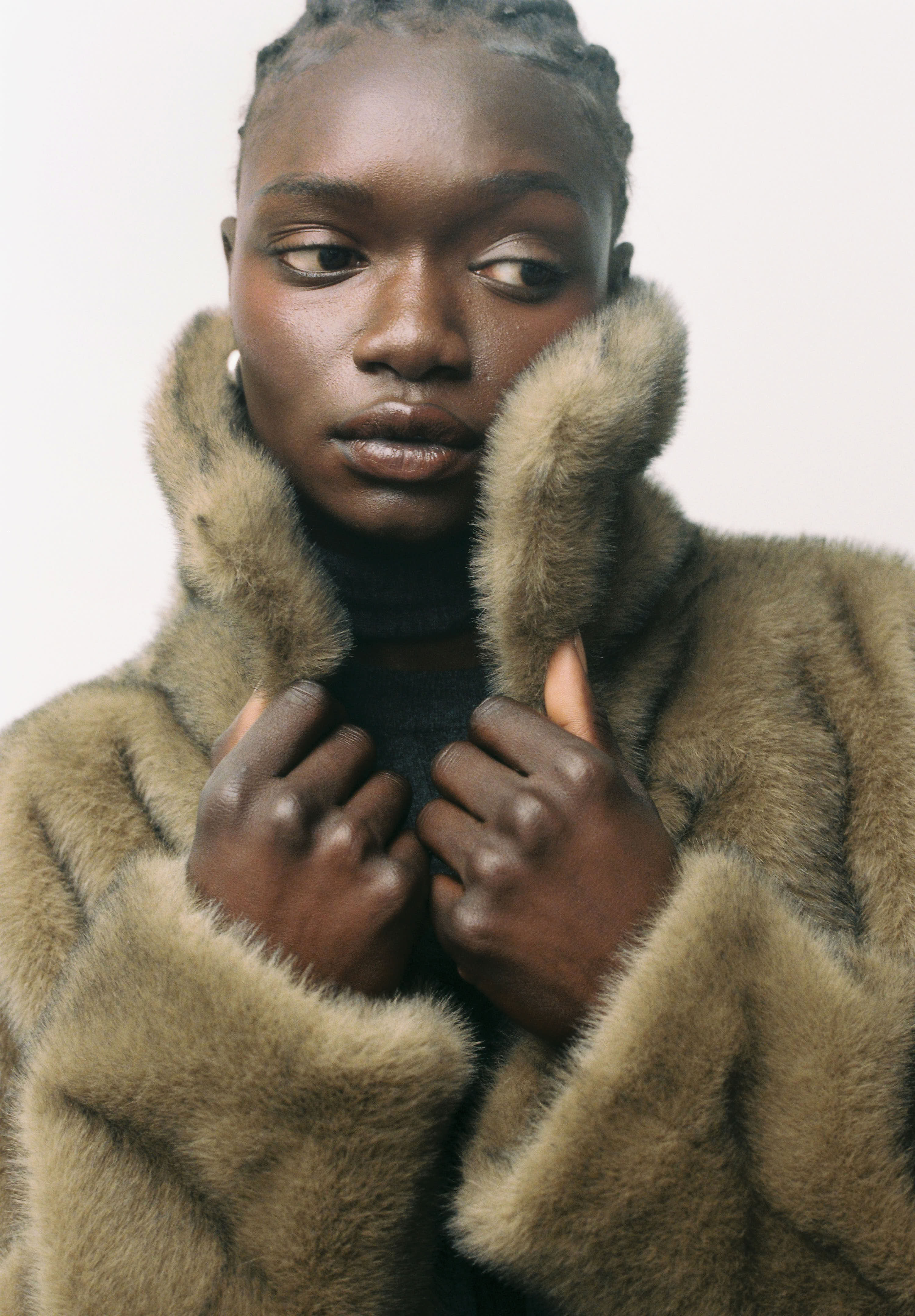 Faux Fur Cropped Coat