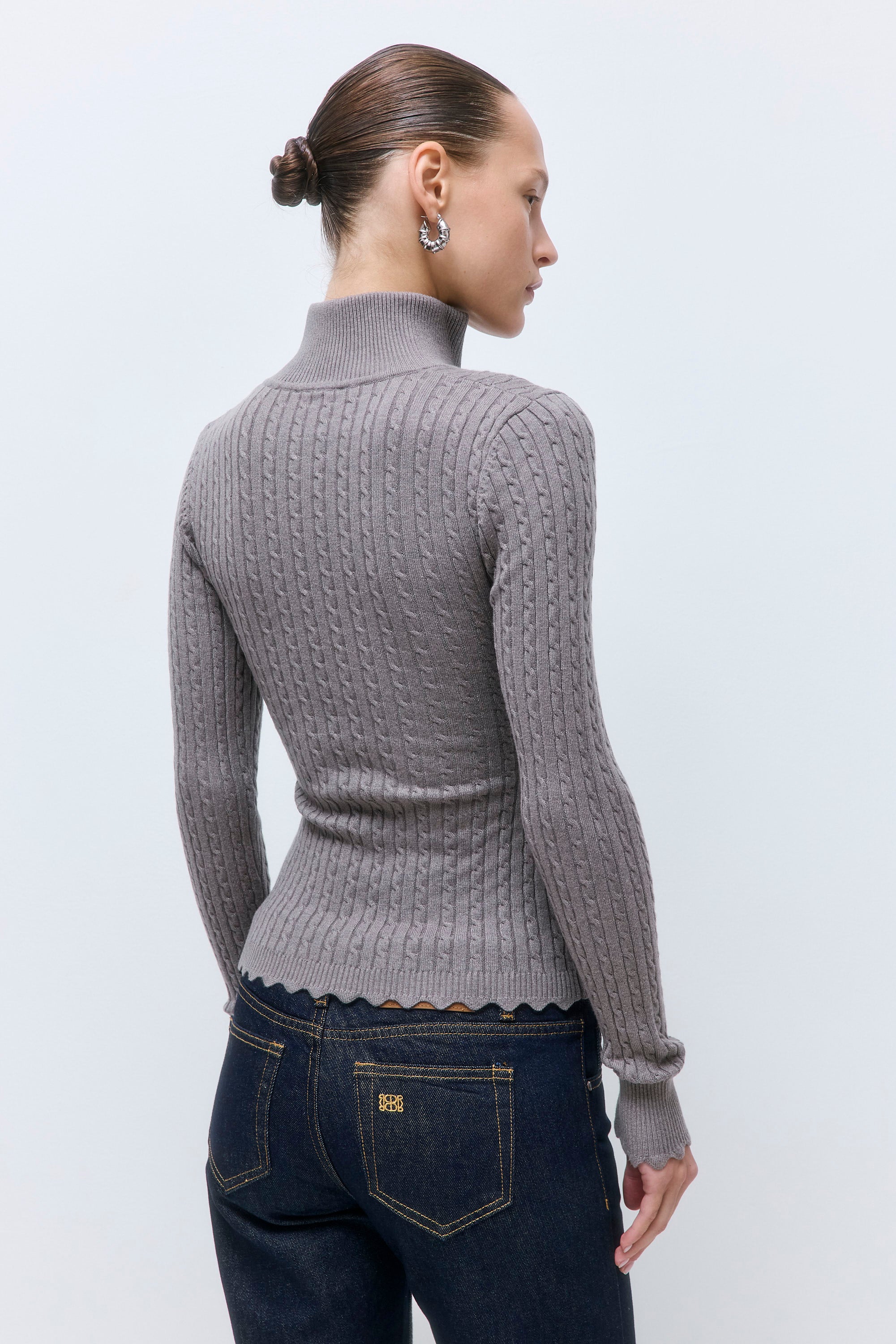 Fitted Cable Knit Cardigan - Image 5