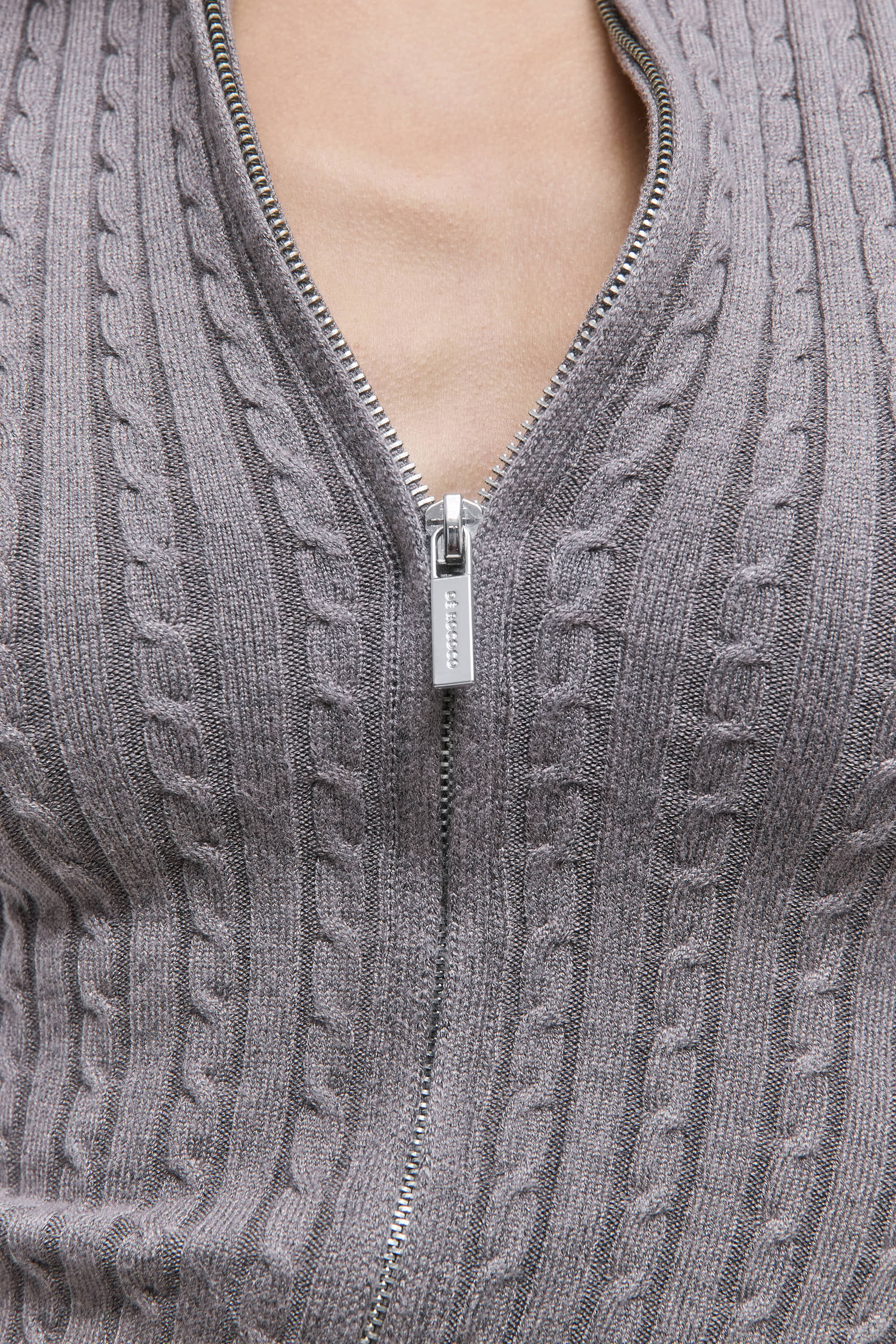 Fitted Cable Knit Cardigan - Image 8