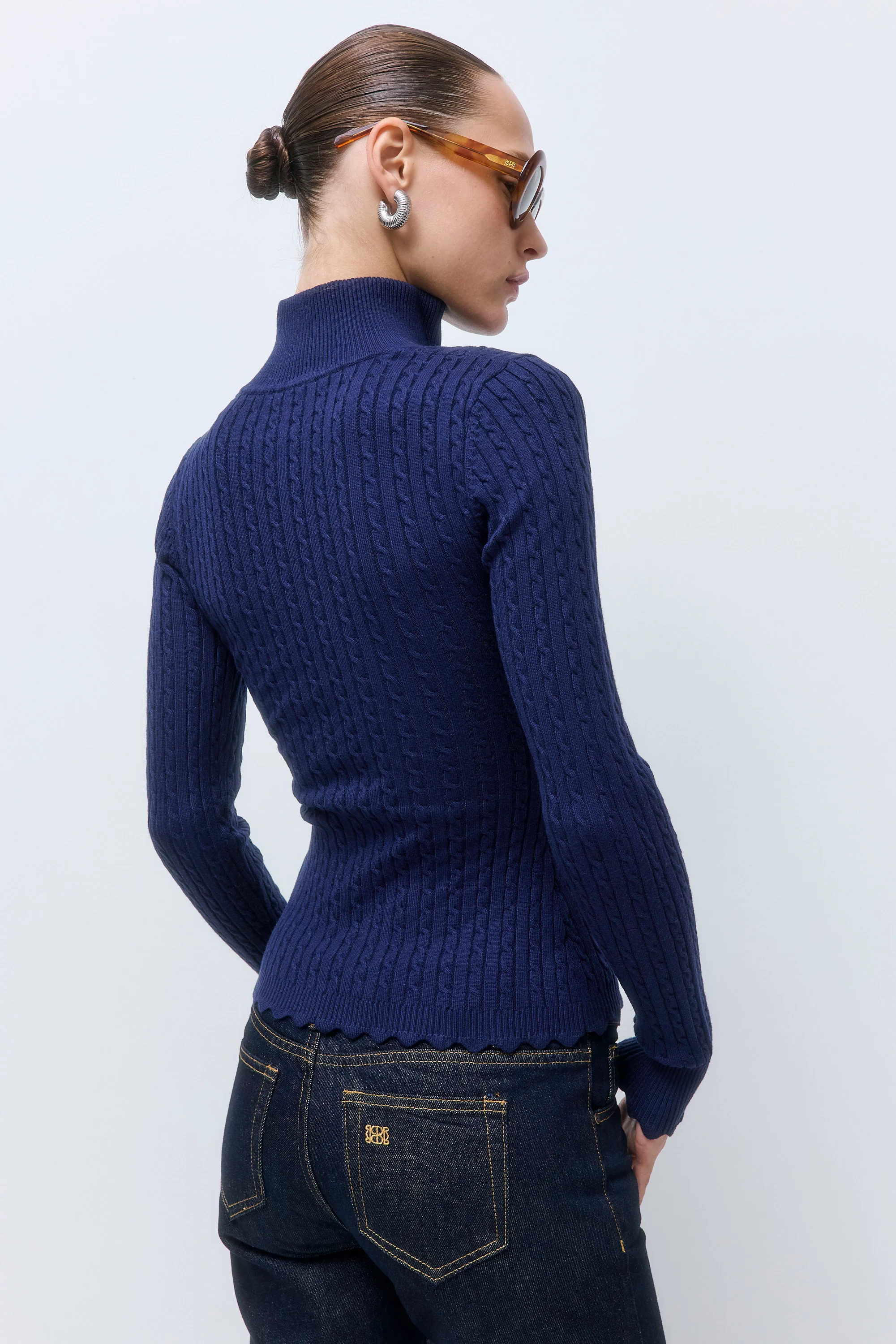 Fitted Cable Knit Cardigan - Image 5