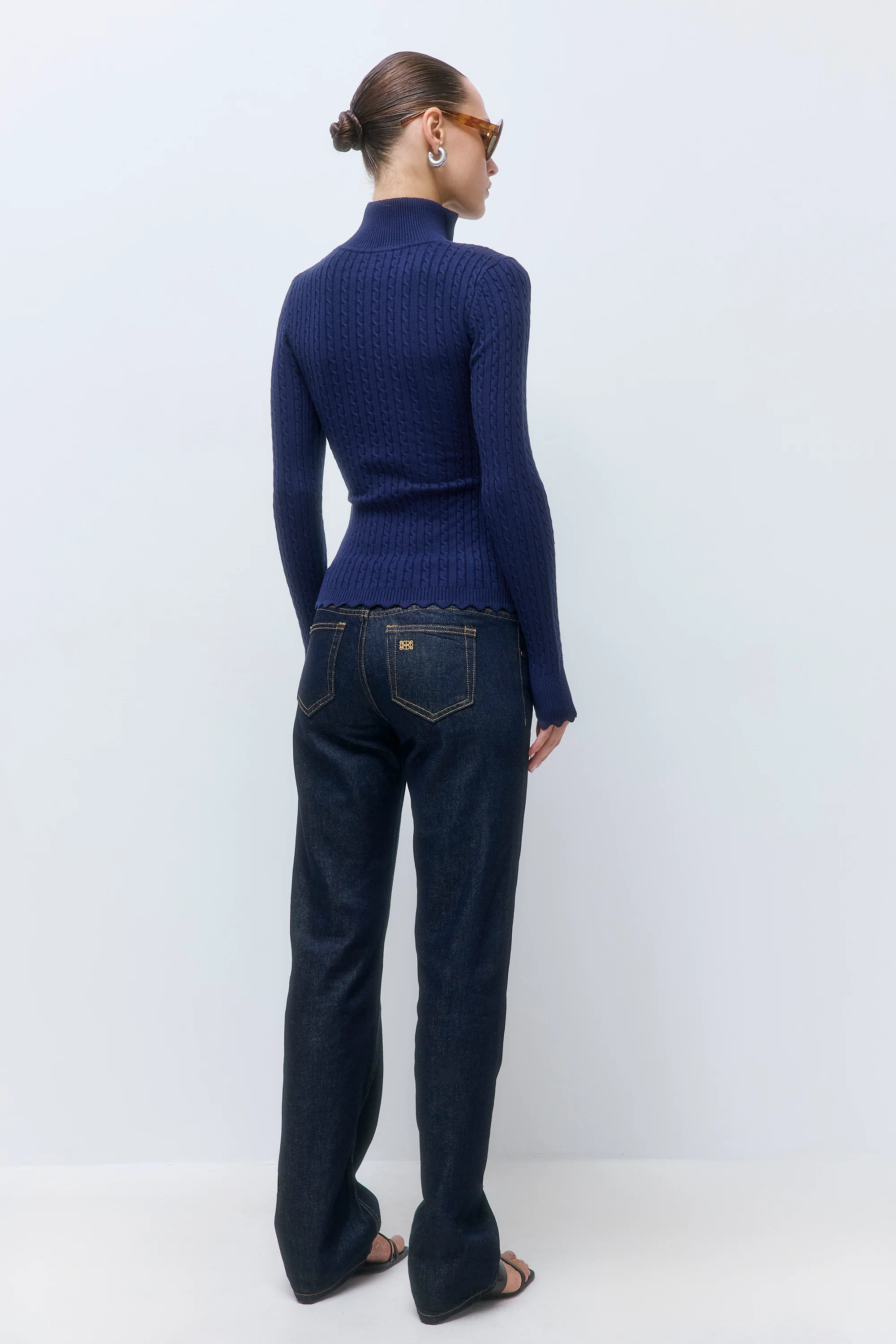 Fitted Cable Knit Cardigan - Image 6