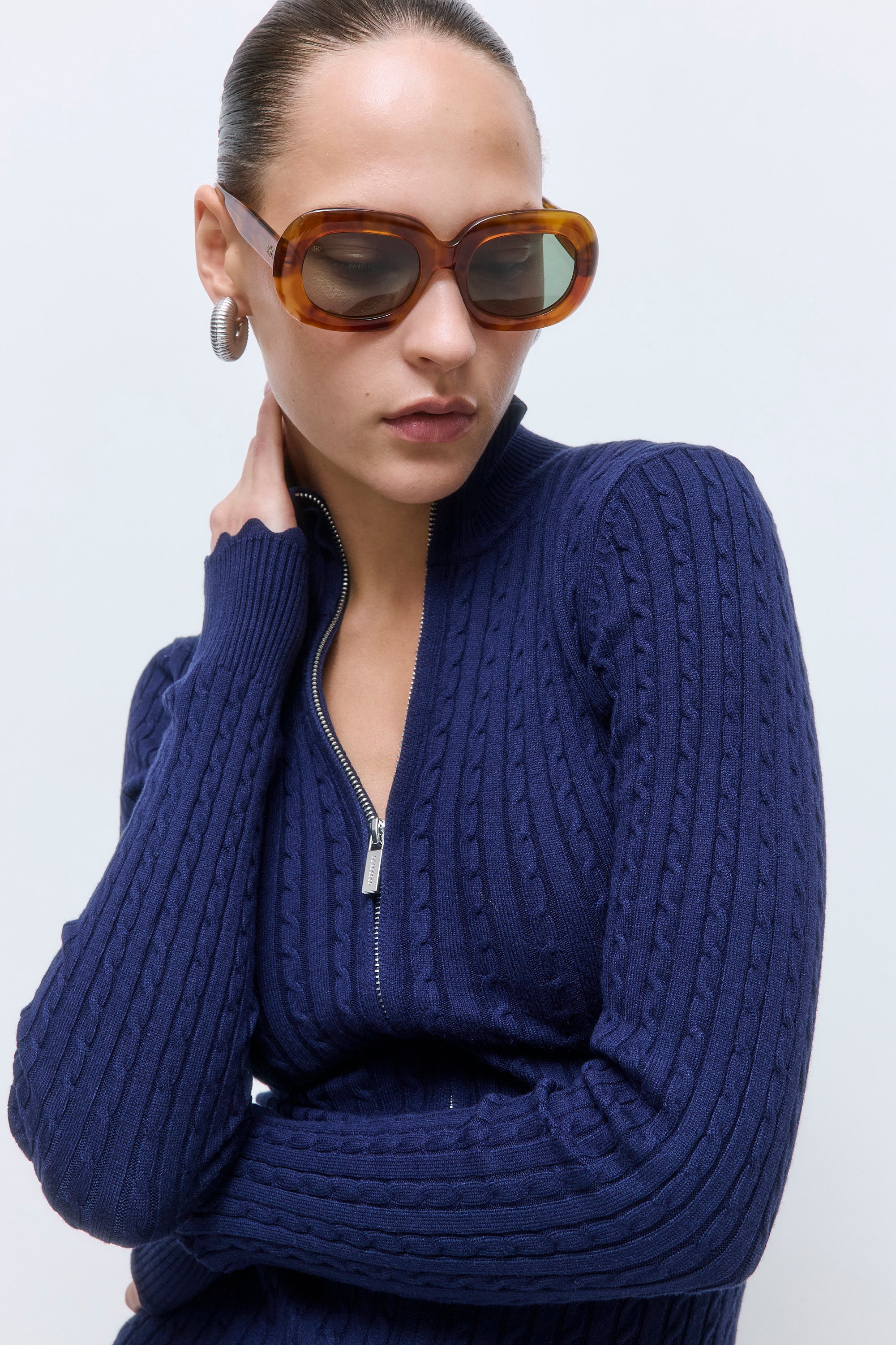 Fitted Cable Knit Cardigan - Image 7