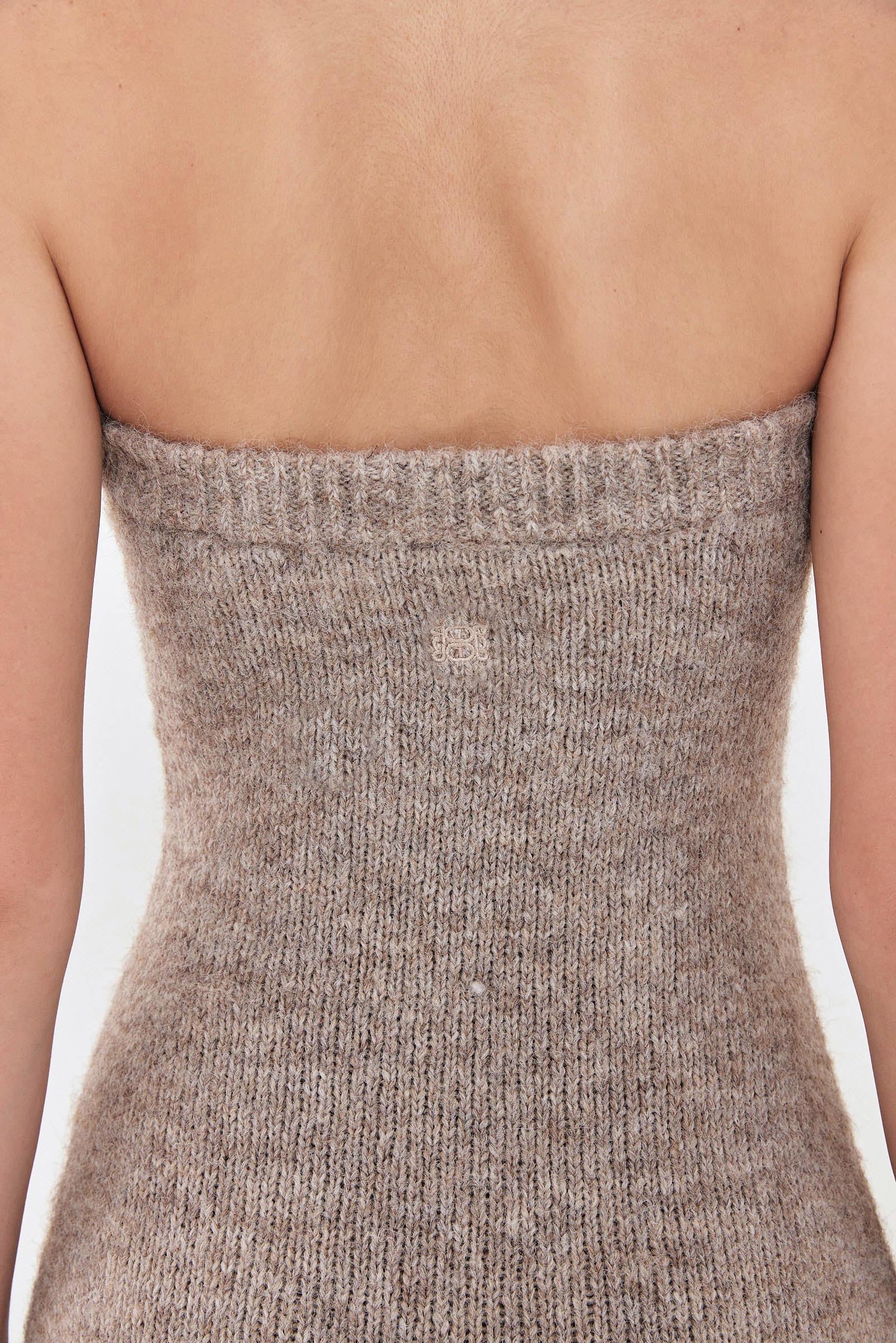 Fuzzy Strapless Maxi Dress - Image 7