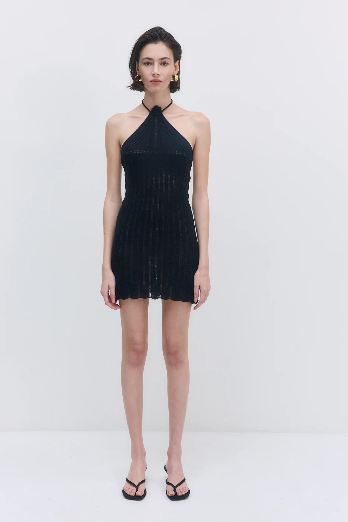 Fuzzy Halter Mini Dress