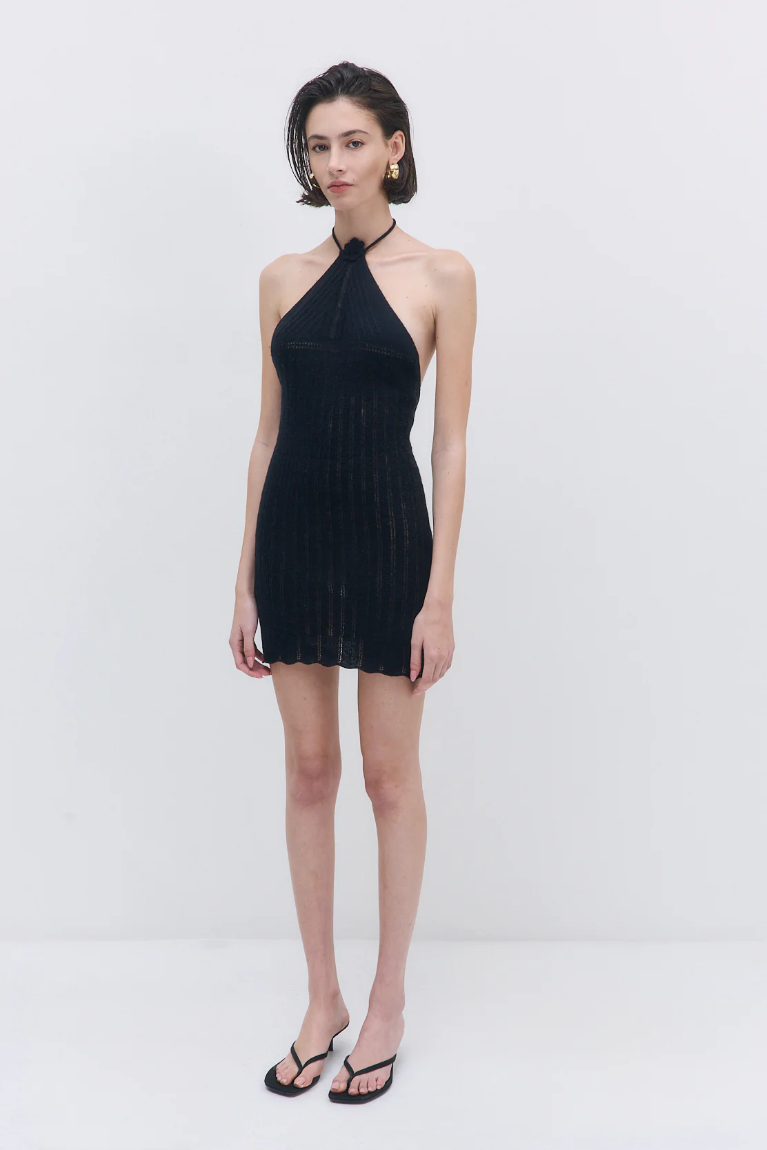 Fuzzy Halter Mini Dress - Image 3