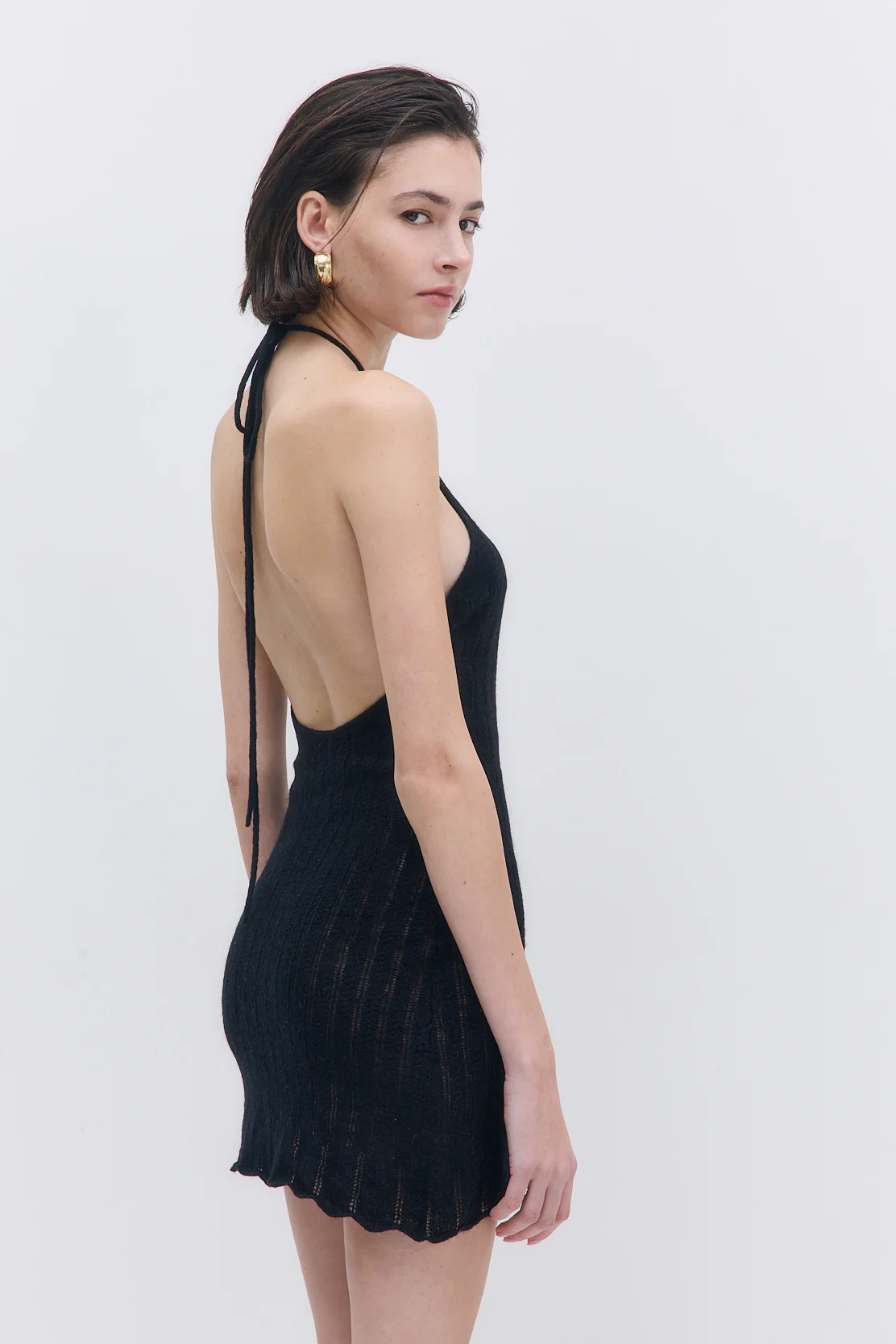 Fuzzy Halter Mini Dress - Image 4