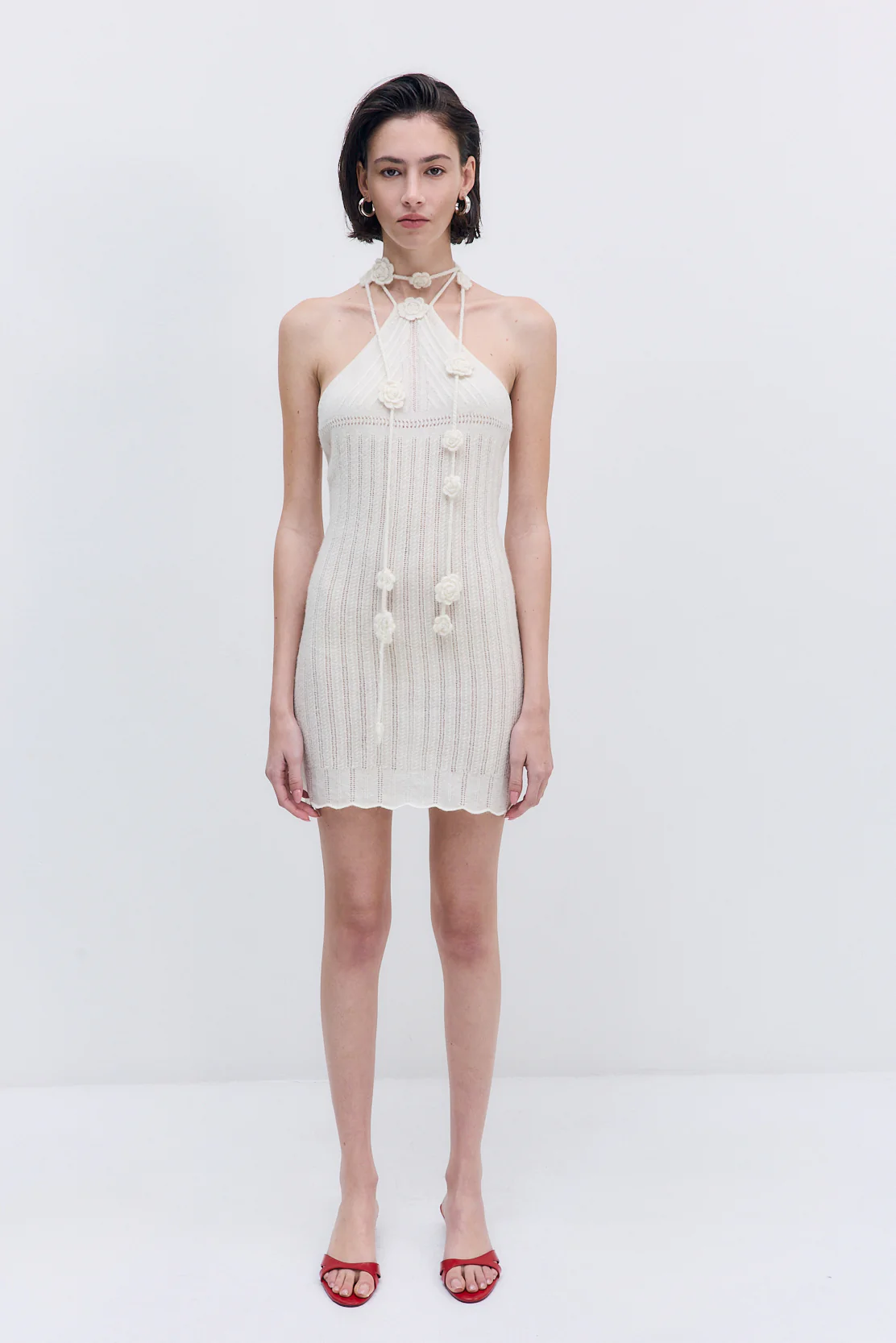 Fuzzy Halter Mini Dress