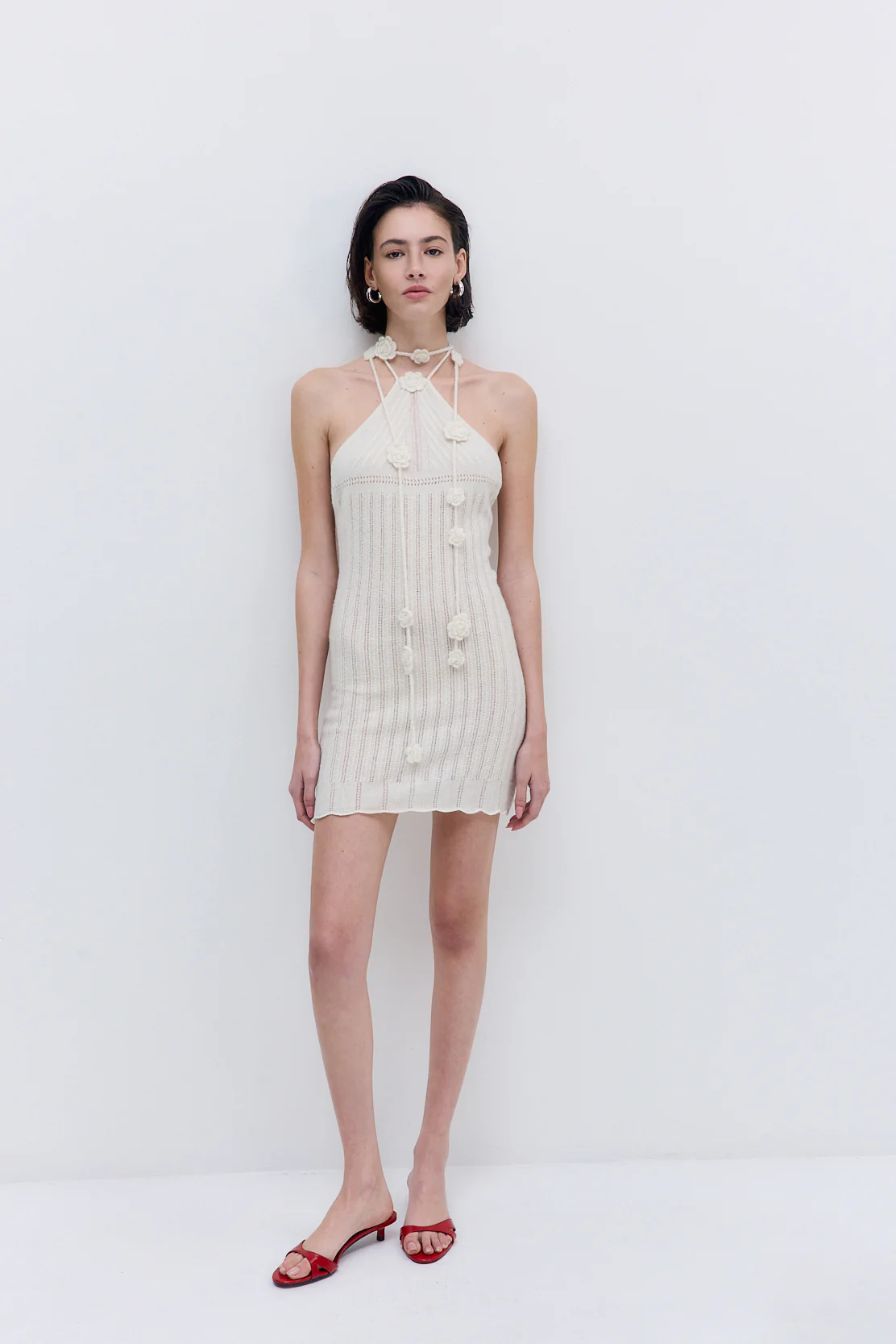 Fuzzy Halter Mini Dress - Image 3