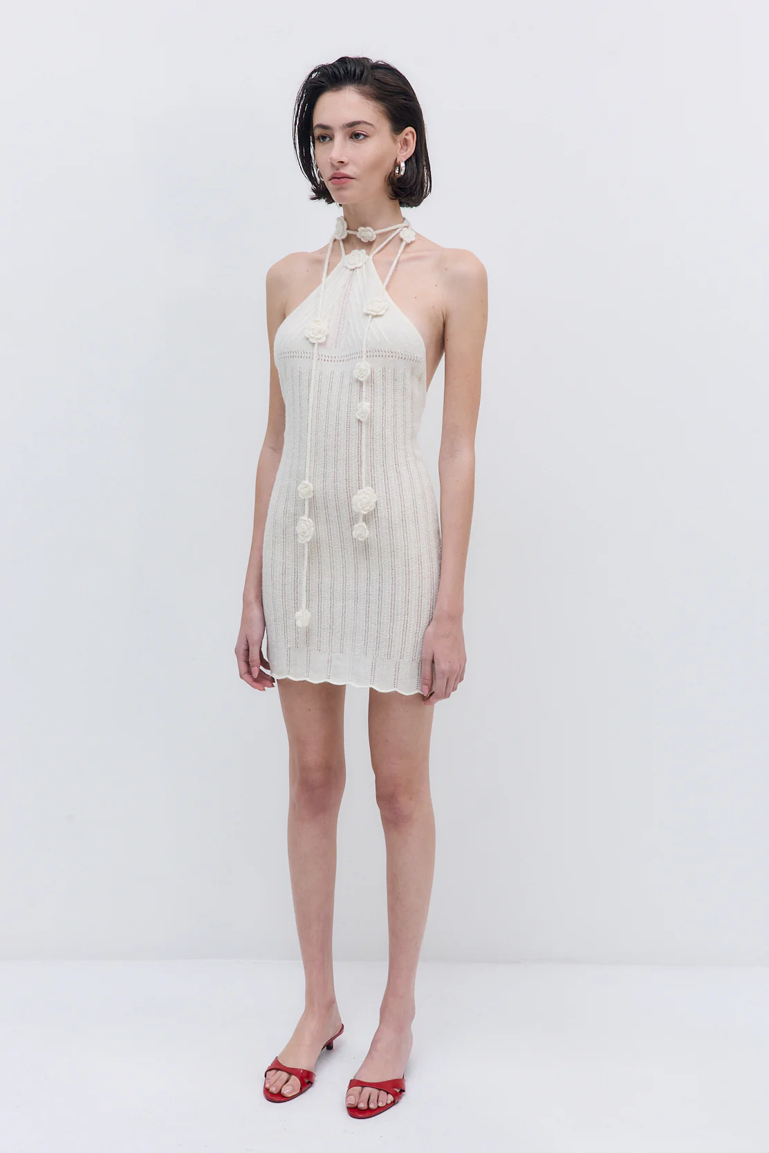 Fuzzy Halter Mini Dress - Image 4