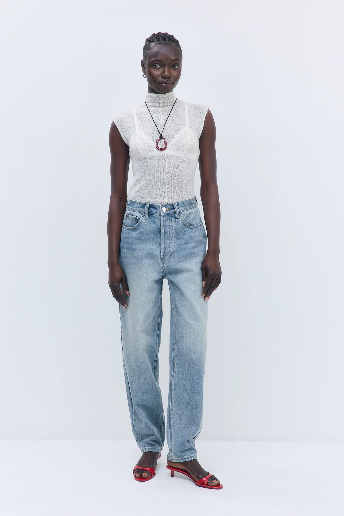 Fuzzy Sheer Mockneck Tank - Image 2