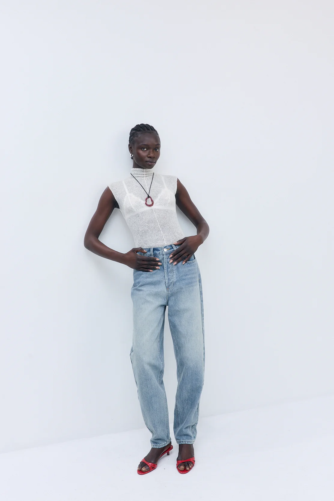 Fuzzy Sheer Mockneck Tank - Image 3