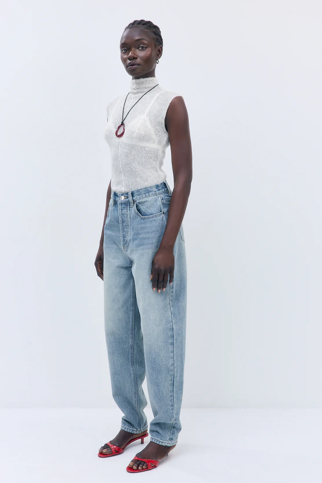 Fuzzy Sheer Mockneck Tank - Image 4