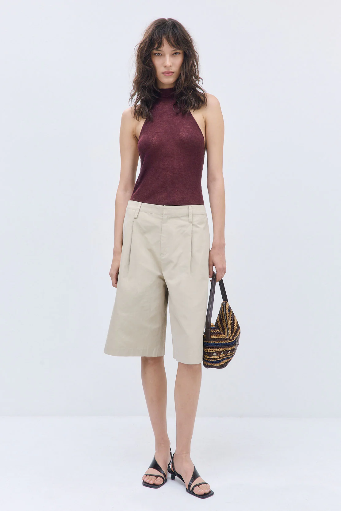 Fuzzy Sheer Scarf Halter Top - Image 2