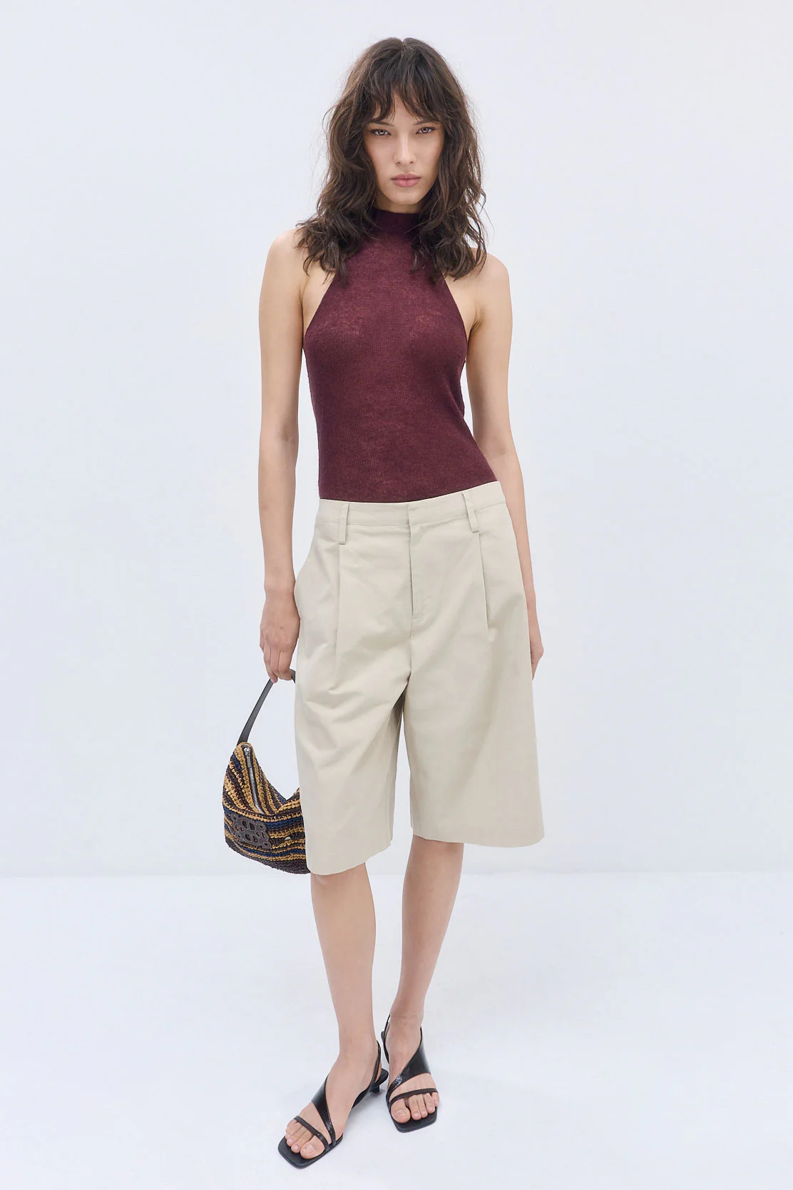 Fuzzy Sheer Scarf Halter Top - Image 3