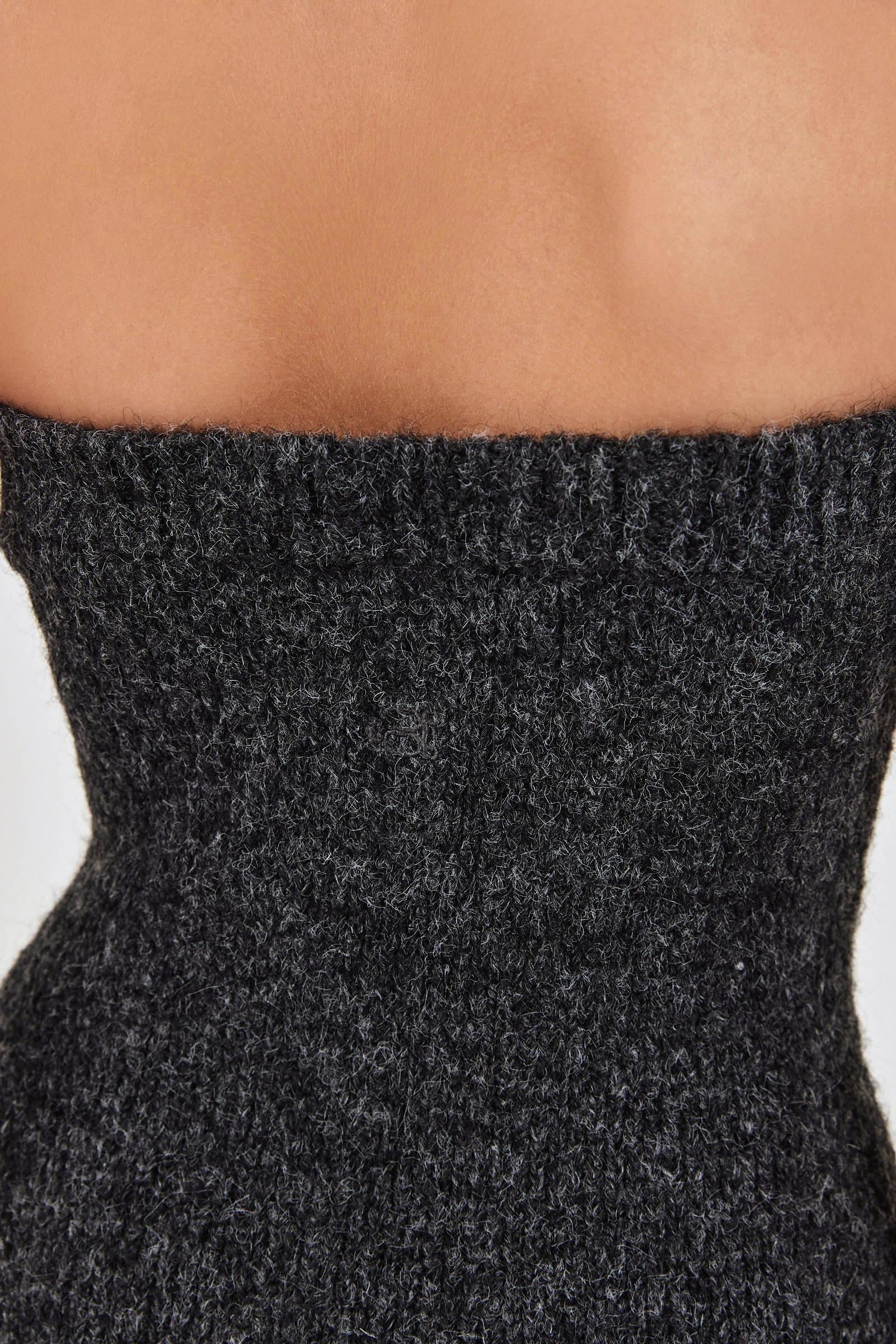 Fuzzy Strapless Maxi Dress - Image 6