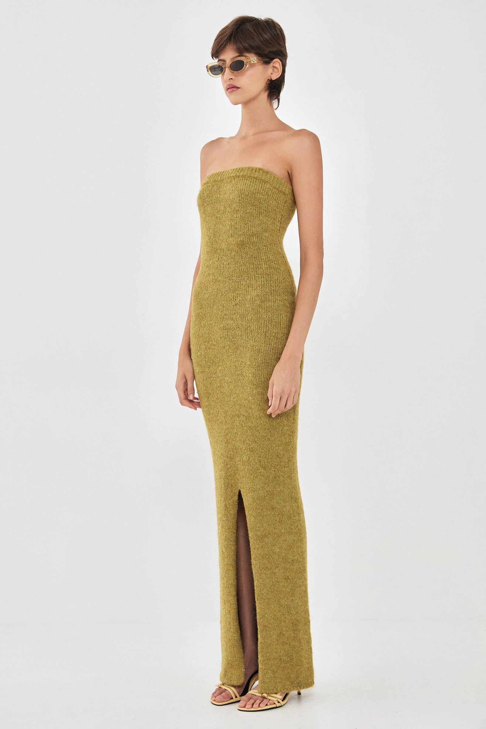 Fuzzy Strapless Maxi Dress - Image 3