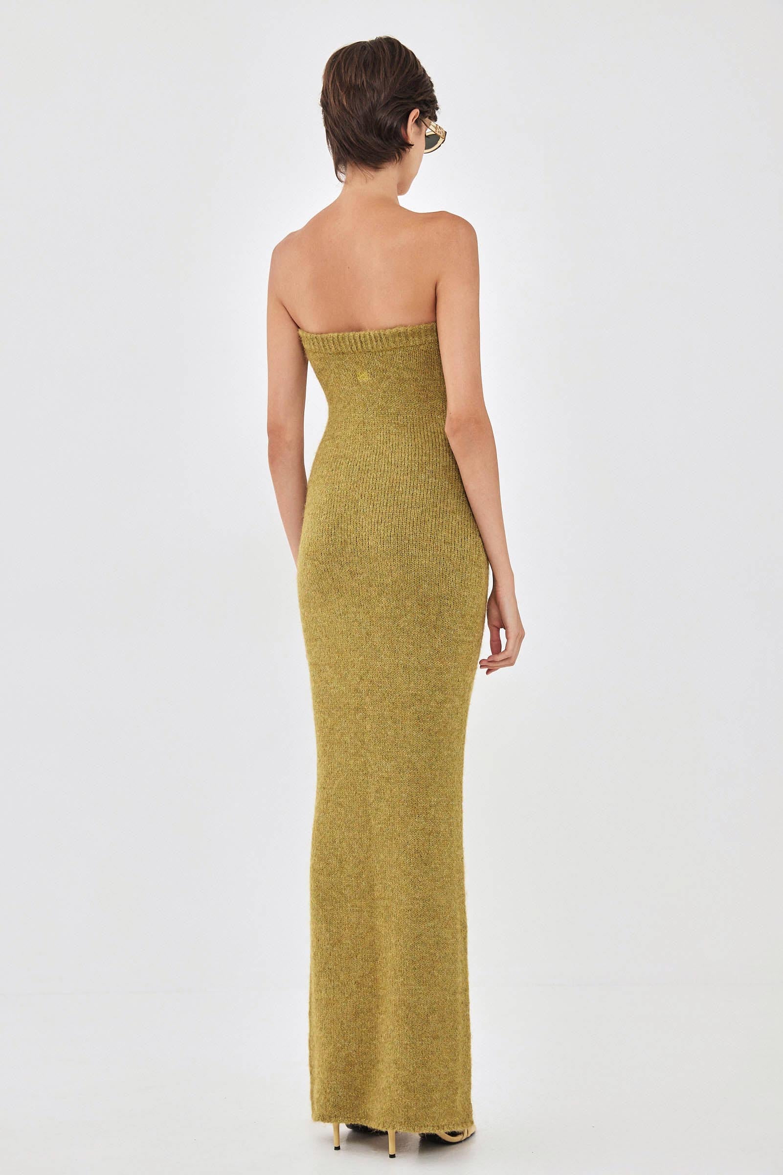 Fuzzy Strapless Maxi Dress - Image 4