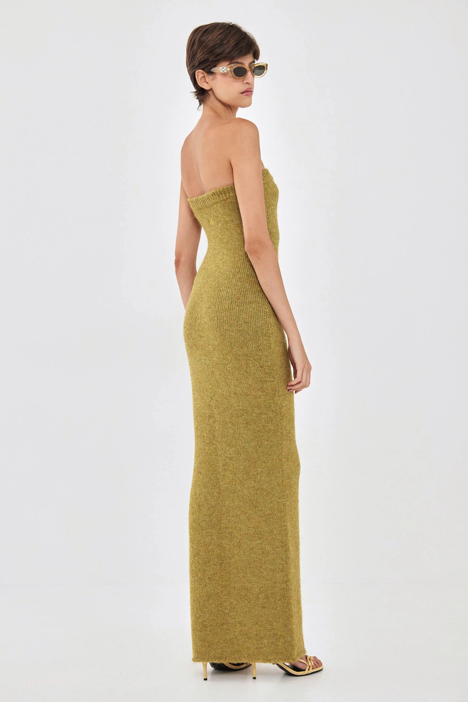 Fuzzy Strapless Maxi Dress - Image 5