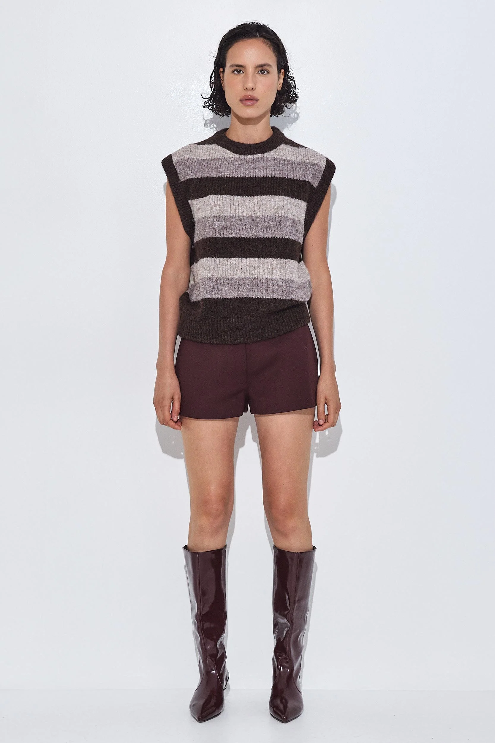 Fuzzy Striped Vest - Image 2